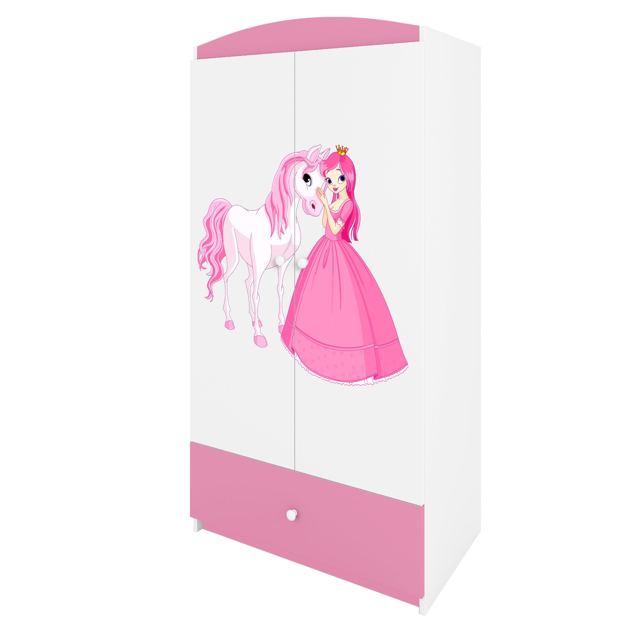 Raumhirsch Furniture Kinderkleiderschrank mit liebevollen Motiven - Kleiderschrank für Kinder (Kinderzimmerschrank für Mädchen, Mit Ablagefächern & Kleiderstange) hochwertige Verarbeitung, sanfte Farben, verschiedene Designs