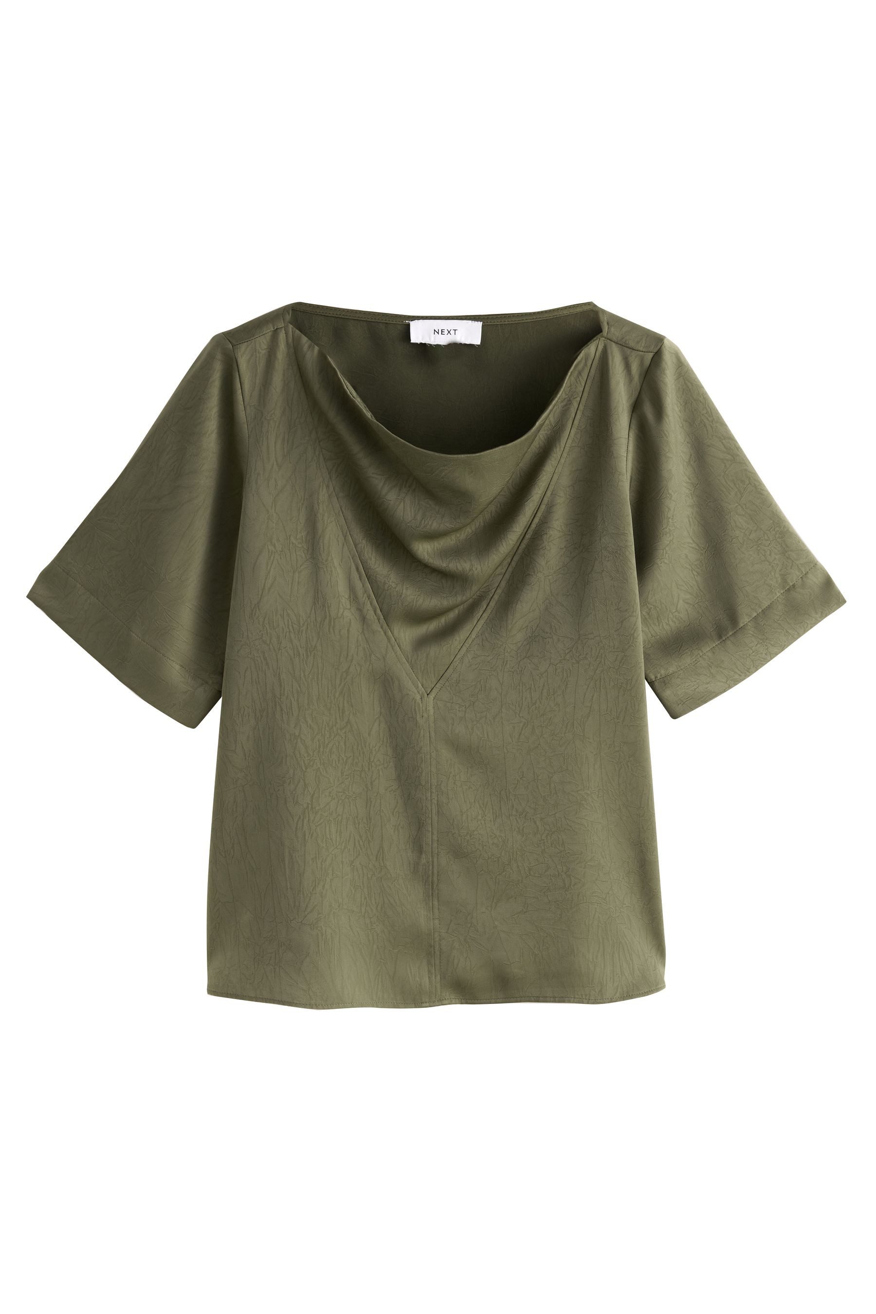 Next Shirtbluse Satin-Kurzamoberteil in Knitteroptik (1-tlg) günstig online kaufen