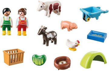 Playmobil® Konstruktions-Spielset Spielspaß auf dem Bauernhof (71158), Playmobil 1-2-3, (12 St), Made in Europe