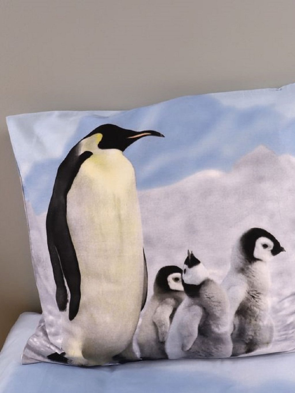 BrandMac Kinderbettwäsche Bettwäsche Set mit Pinguin 135 x 200 cm + 80 x 80 cm 100% Baumwolle, 2 teilig, Langlebig – Bild 4 von 5