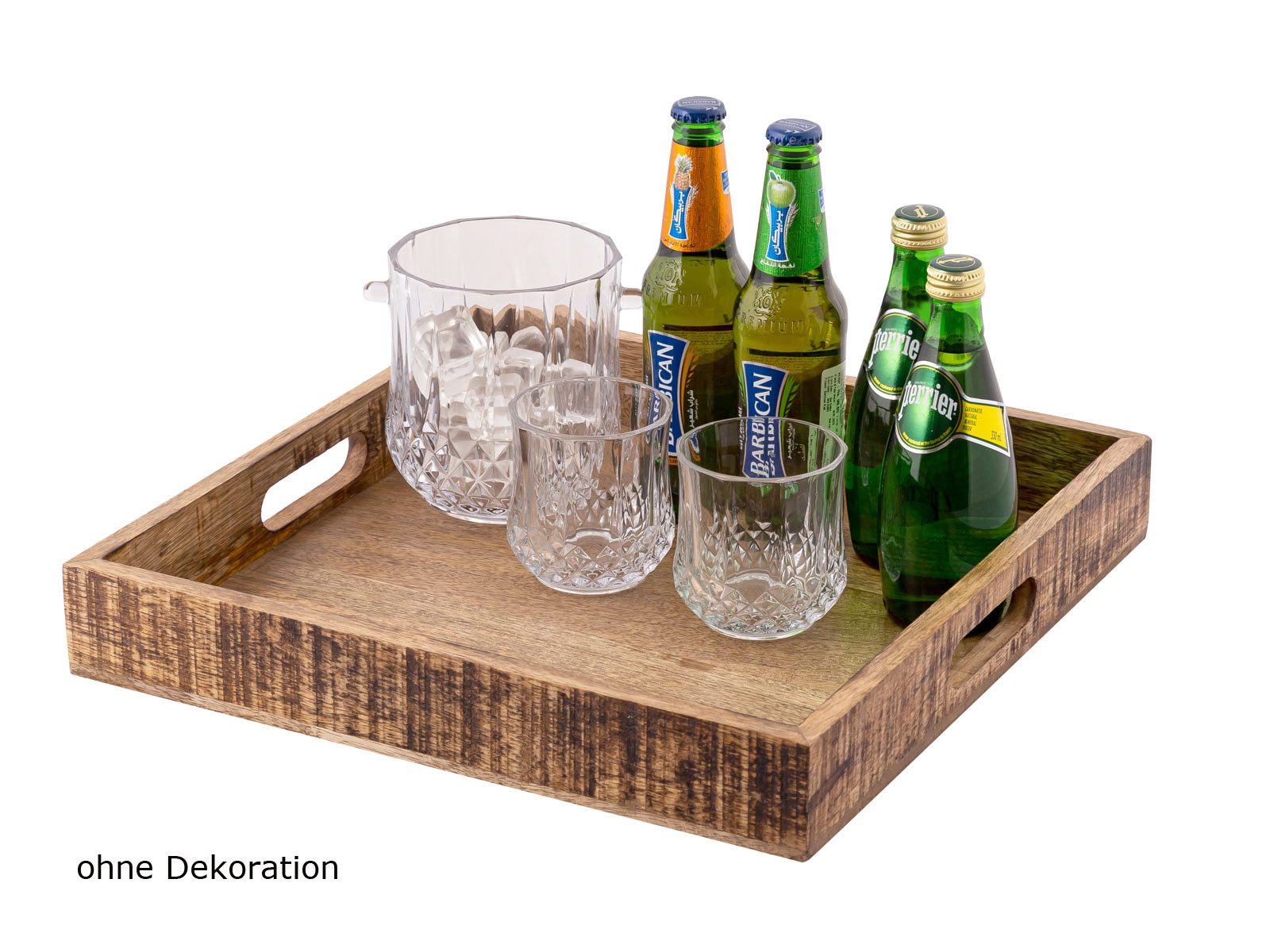 Dekotablett Serviertablett Holztablett 40x40cm Tablett Holz Serviertablett Deko Ta