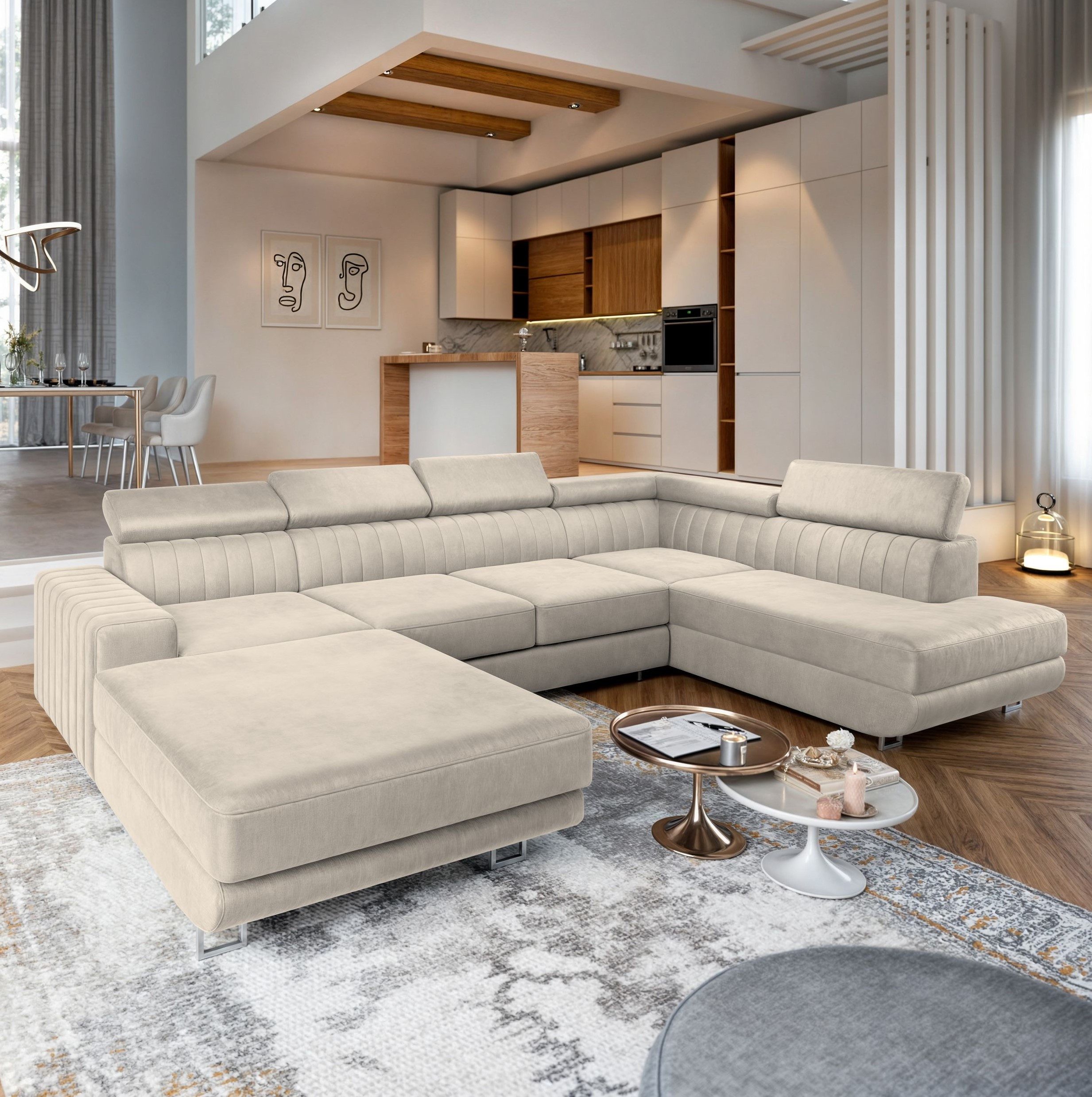 Masseno Ecksofa SIENA mit Schlaffunktion U-Form, günstig online kaufen