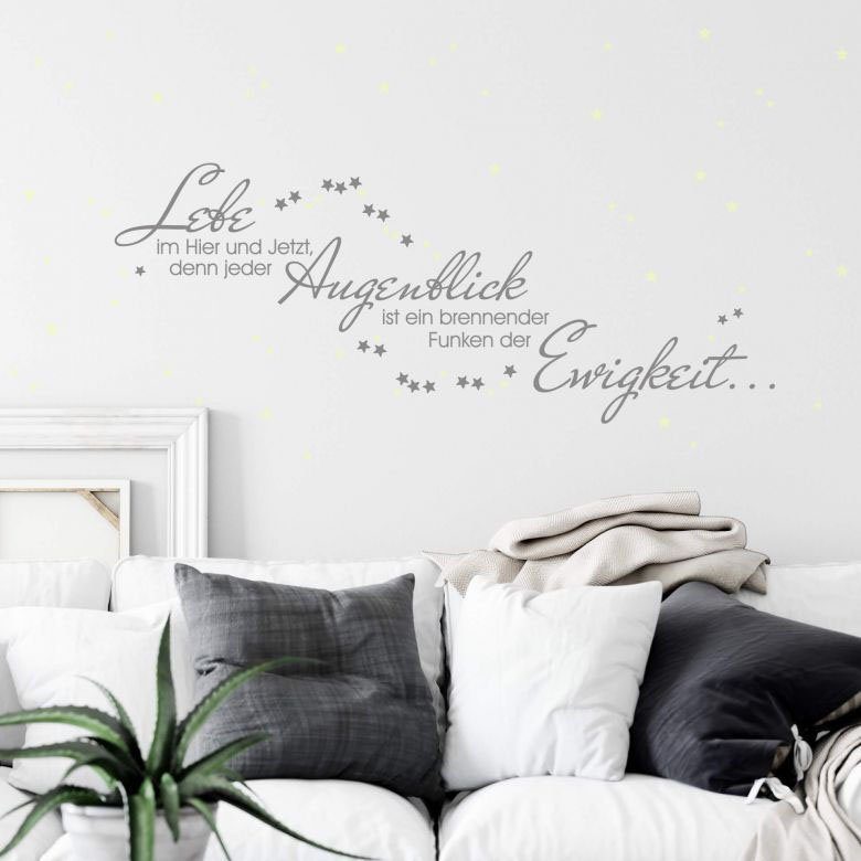 (1 Wandtattoo Leuchtsterne inkl. Wall-Art St) Leuchtspruch