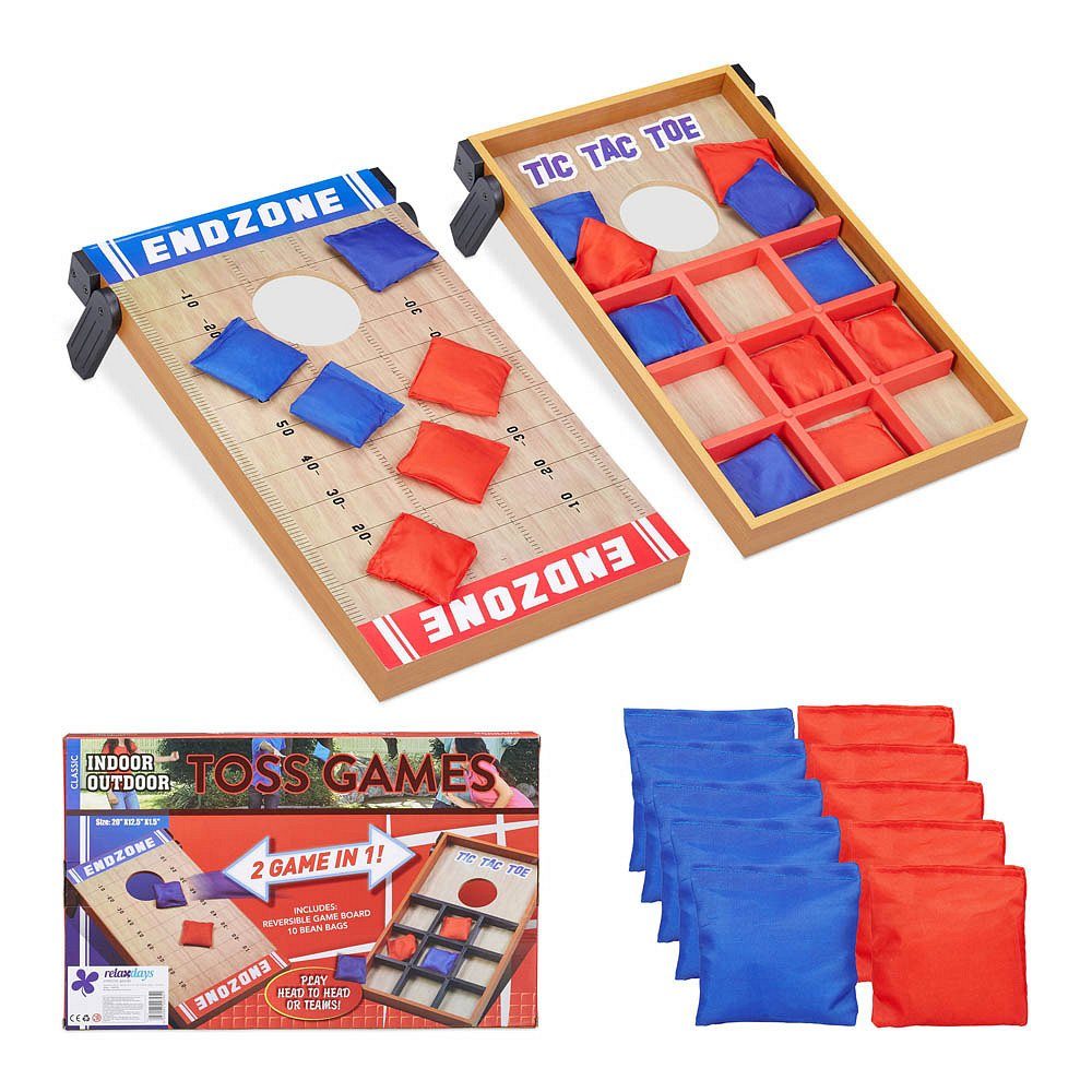 relaxdays Spiel 2 in 1 Wurfspiel Cornhole & Tic Tac Toe