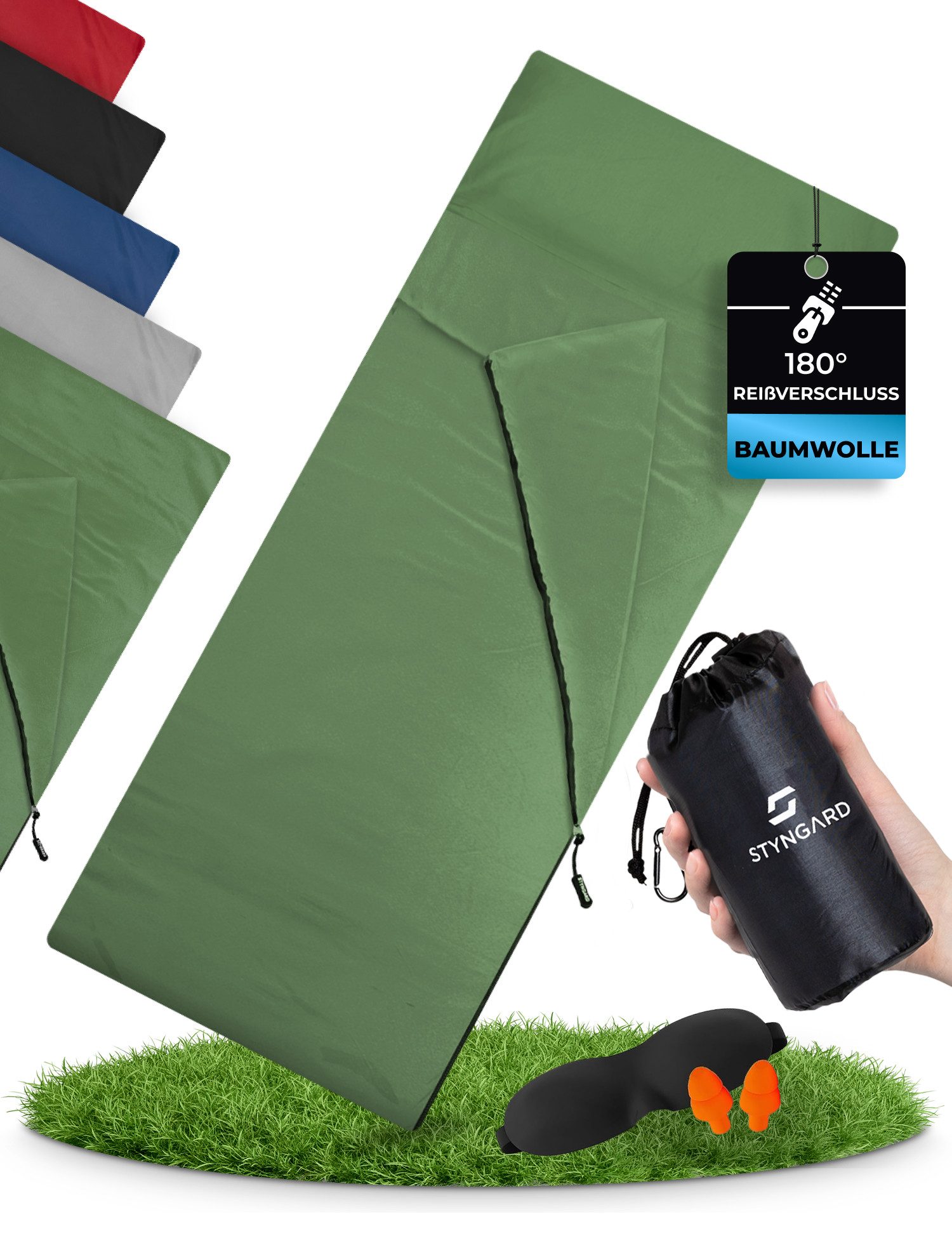 10T Hüttenschlafsack 225x90 Cm - Leichter Innenschlafsack Für Hostel, Camping & Reise, Mumienform