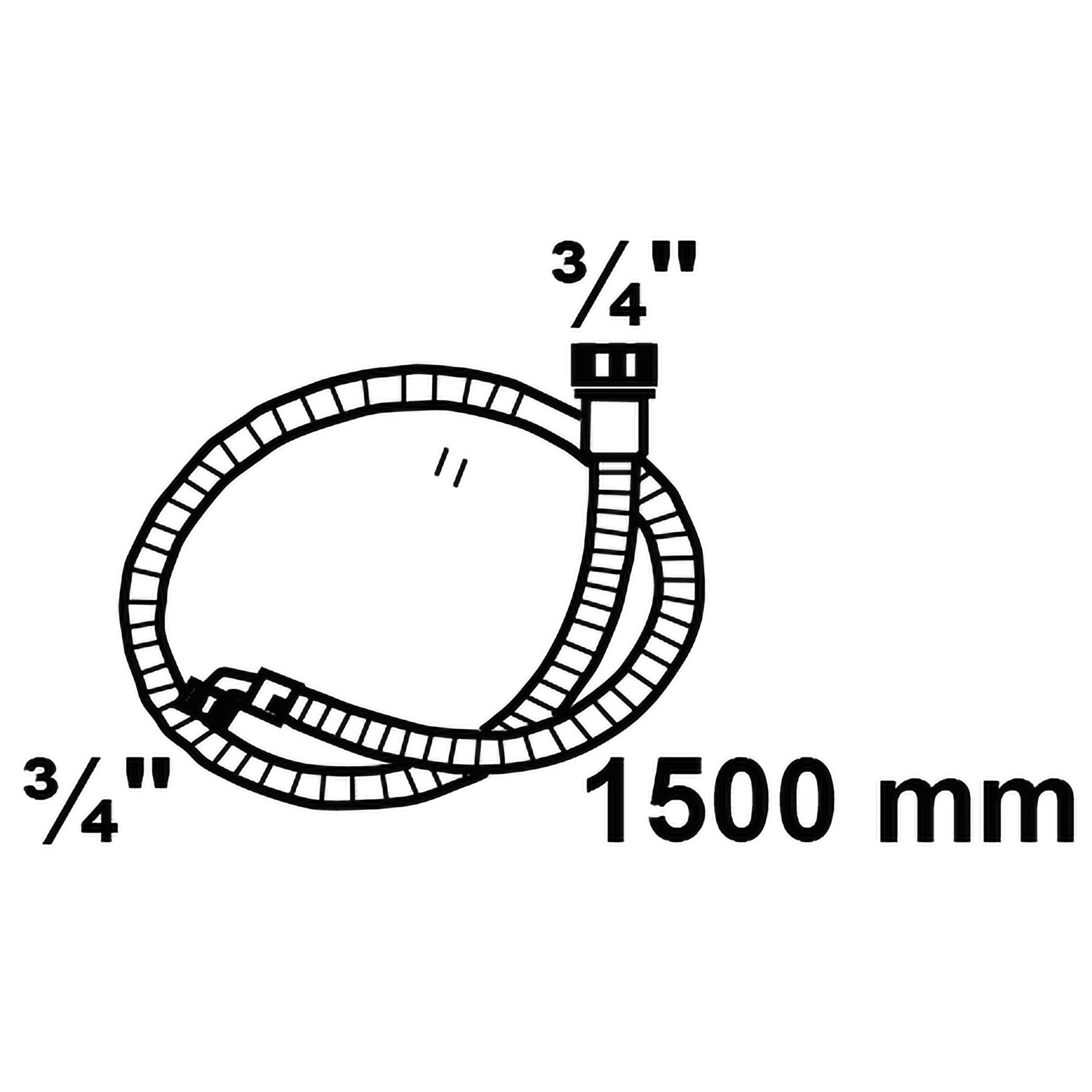 Kirchhoff Waschmaschinenschlauch WAS Sicherheits-Zulaufschlauch 24,2 mm (3/4" IG)