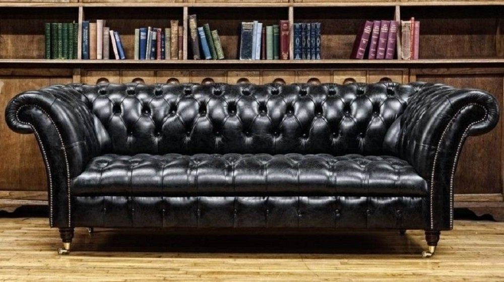 JVmoebel Chesterfield-Sofa, Chesterfield Design Polster Couch Leder Sofa Luxus Vintage Sofas #133