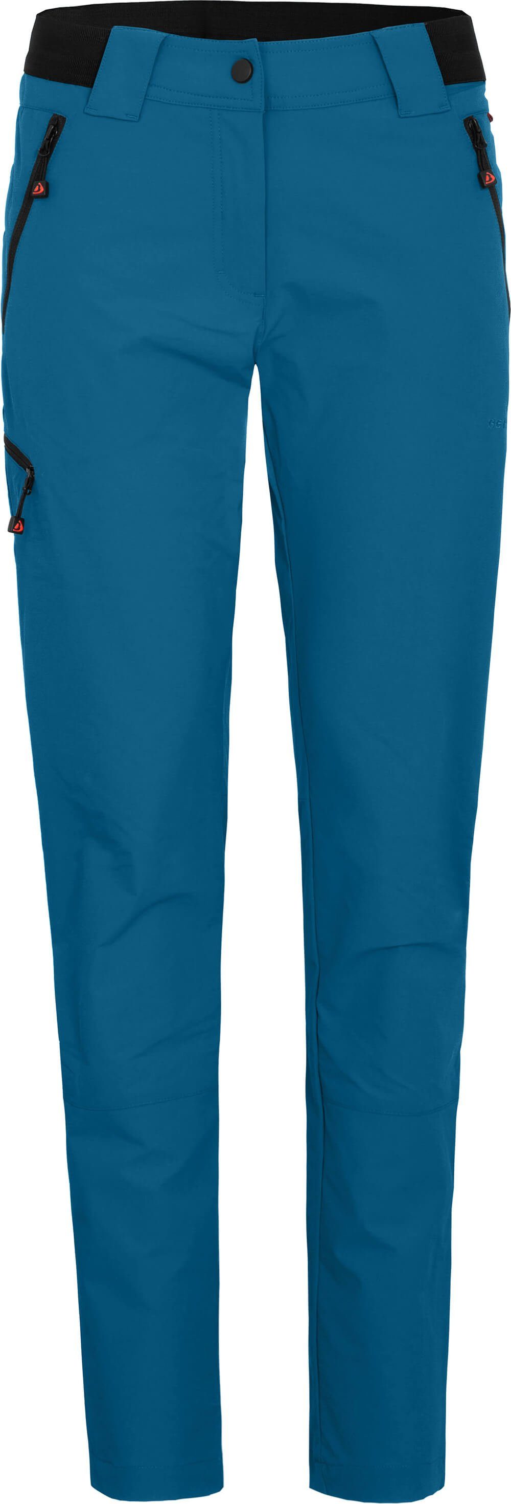 Bergson Outdoorhose VIDAA COMFORT (slim) Damen Wanderhose, leicht, strapazierfähig, Normalgrößen, Saphir blau