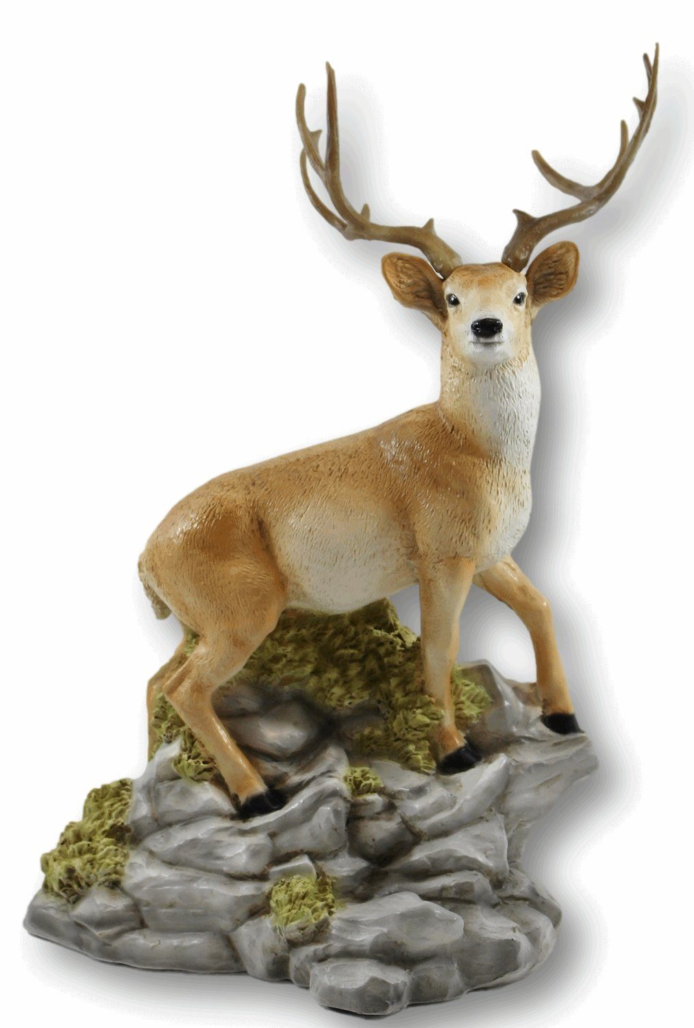 Castagna Tierfigur Dekofigur Tierfigur Wildrot Hirsch auf Felsen stehend Kollektion Castagna aus Resin H 37 cm