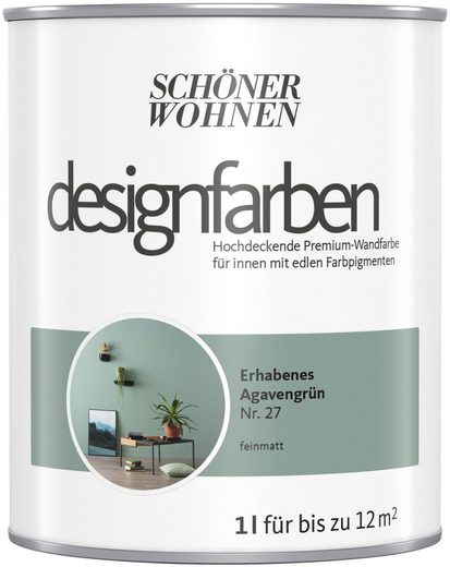 SCHÖNER WOHNEN-Kollektion Wand- und Deckenfarbe »Designfarben«, hochdeckend, Erhabenes Agavengrün, matt, 1 l