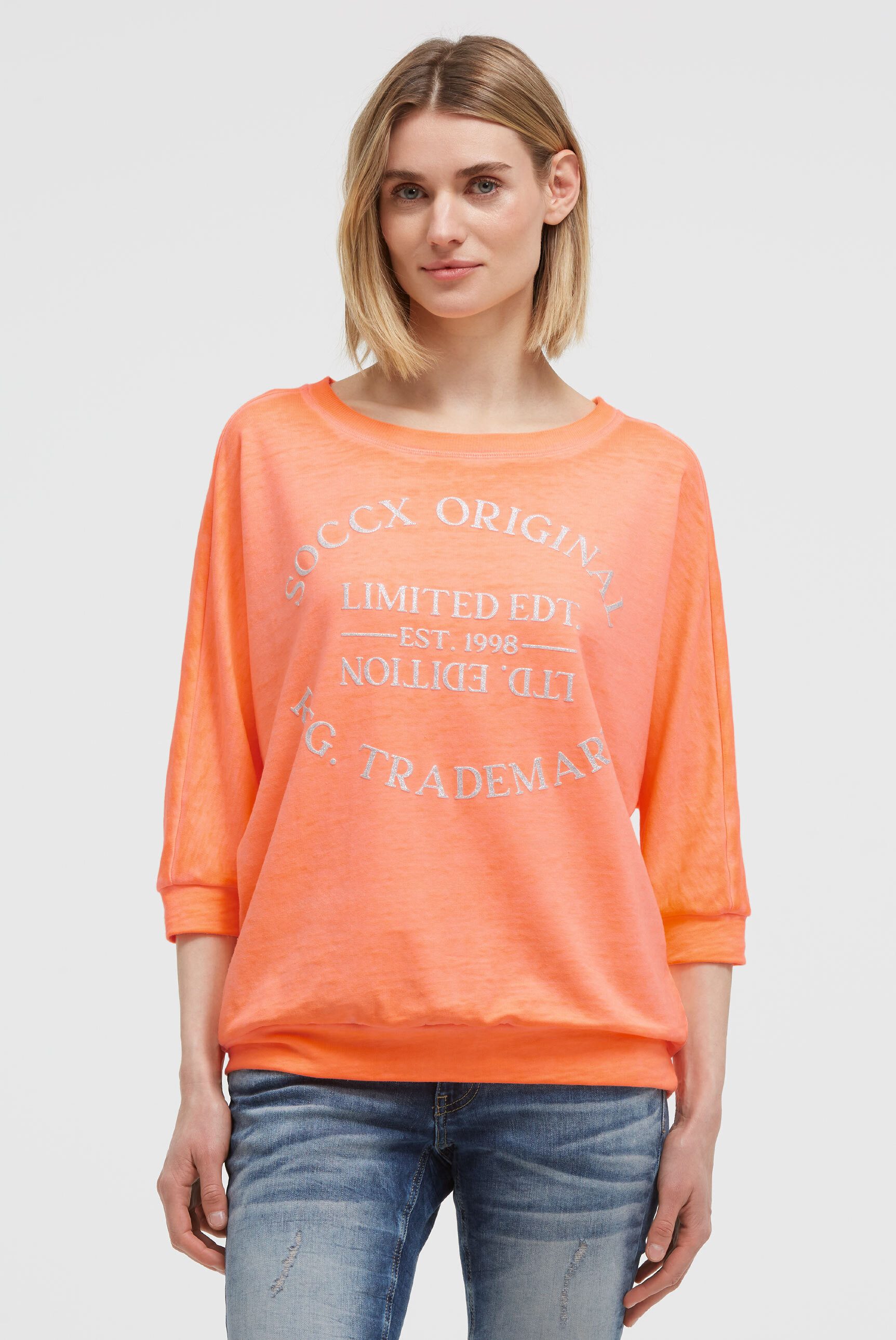 SOCCX Sweater mit Fledermausärmeln