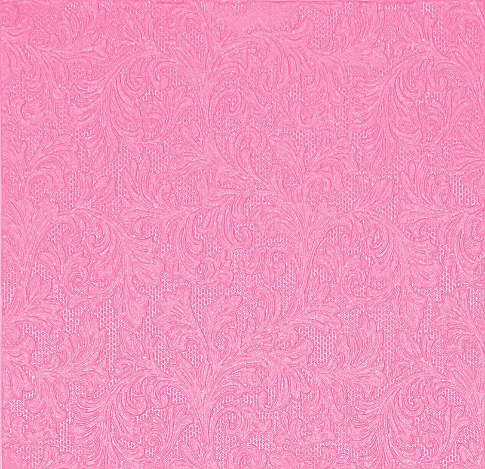 Nouveau Papierserviette 16 Servietten, 3-lagig 1/4-Falz 33 cm x 33 cm "Fiorentina uni pink", (16 St), 33 cm x 33 cm