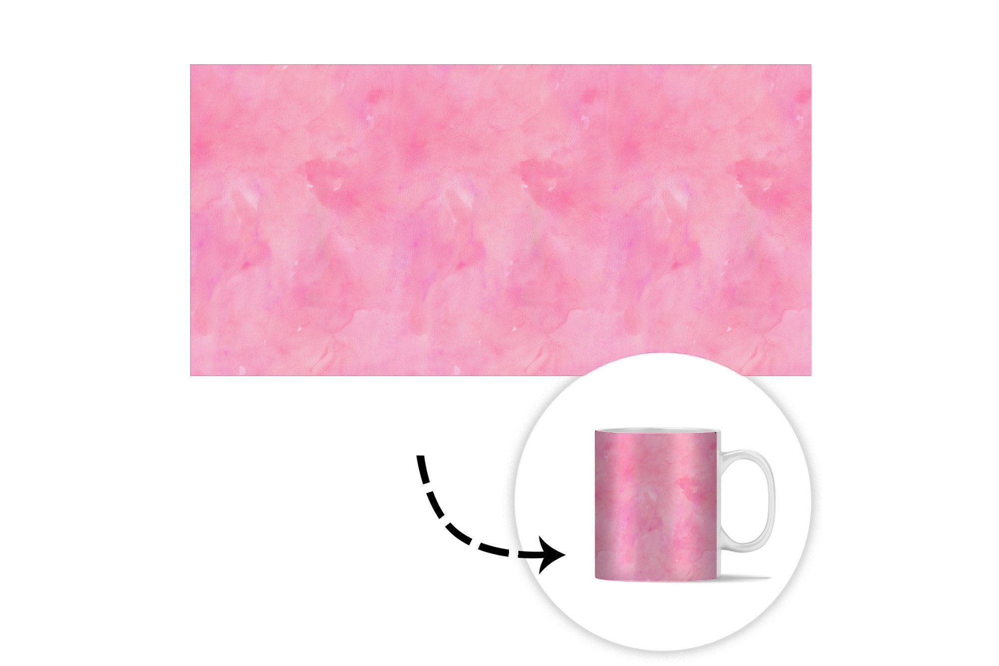 MuchoWow Kaffeetassen, Geschenk Rosa Aquarell Tasse - Farbe, Becher, Keramik, - Muster - Teetasse, Teetasse,