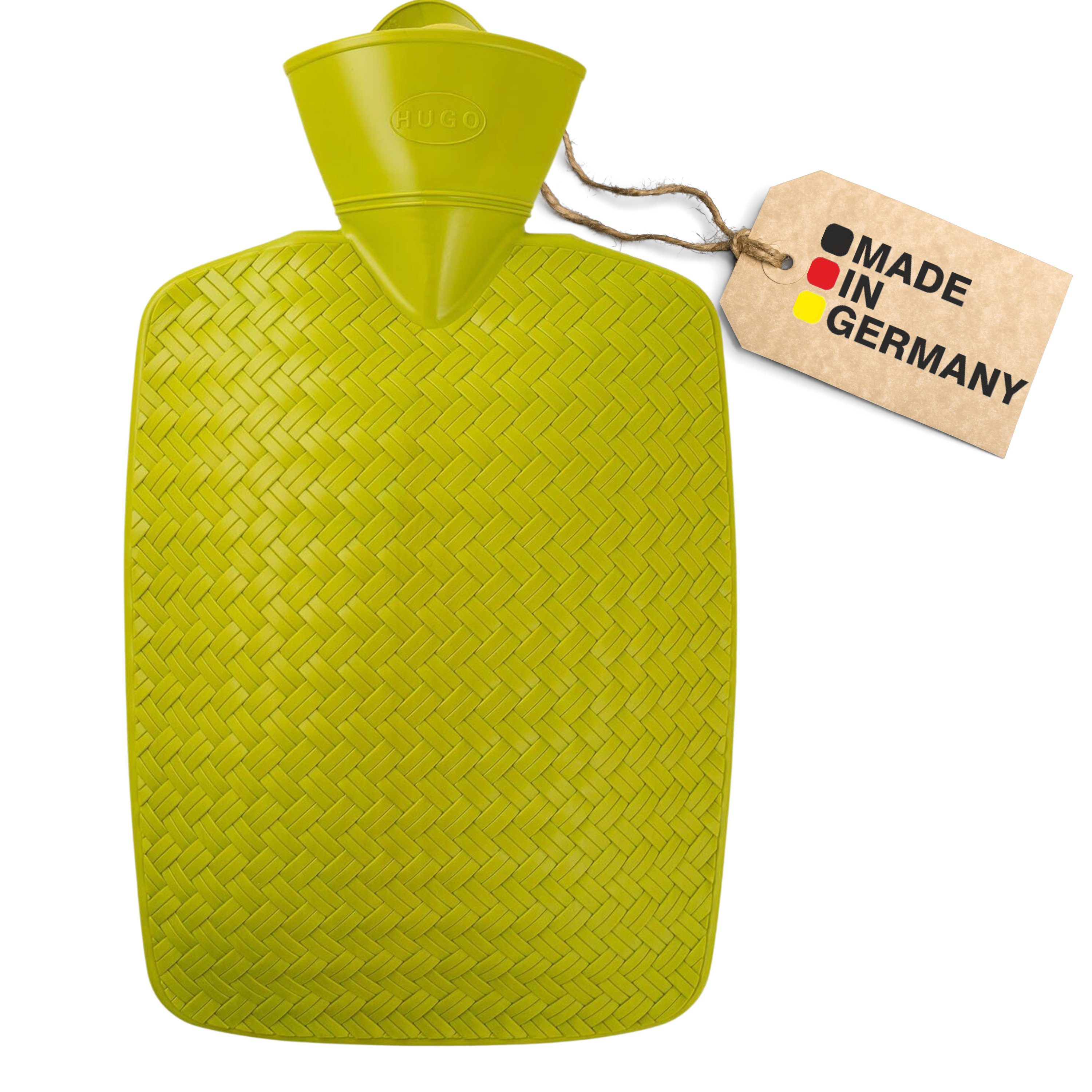 Hugo Frosch Wärmflasche 1,8 l Geflecht Klassik - Auslaufsichere Flasche, Made in Germany