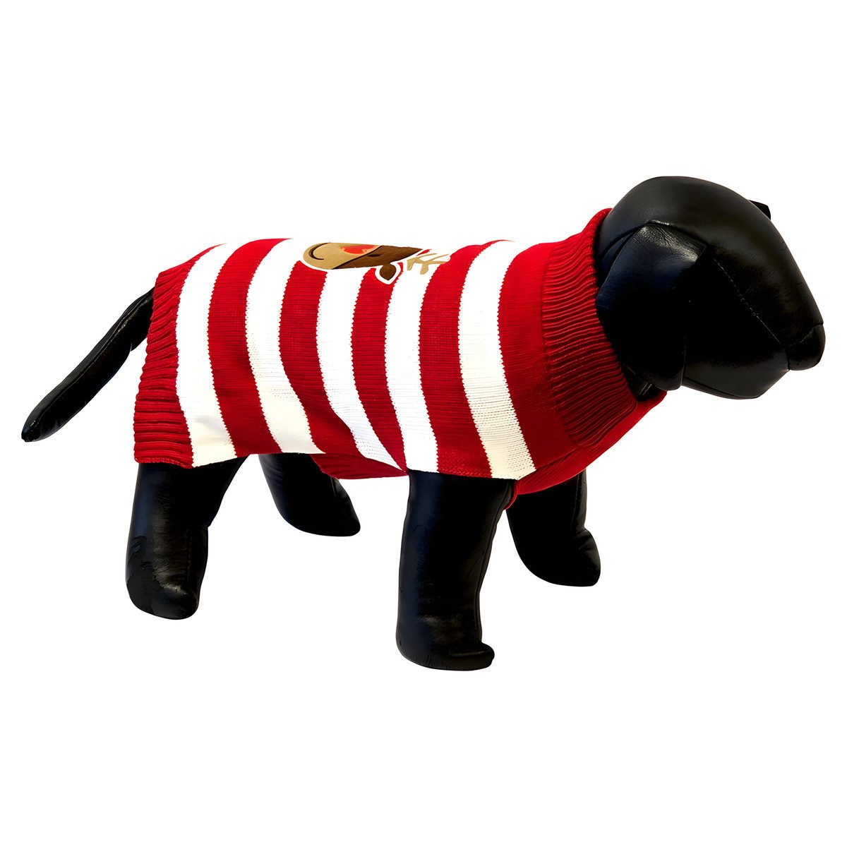 Nobby Hundepullover Xmas Hundepullover Heart Nose rot-weiß