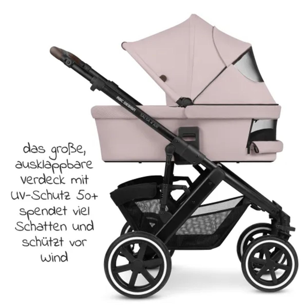 ABC Design Kombi-Kinderwagen Salsa 4 Air - 3in1 - Pure Edition - Berry, Kinderwagen 3 in 1 Set mit Maxi Cosi Babyschale, Spielzeug und Zubehör