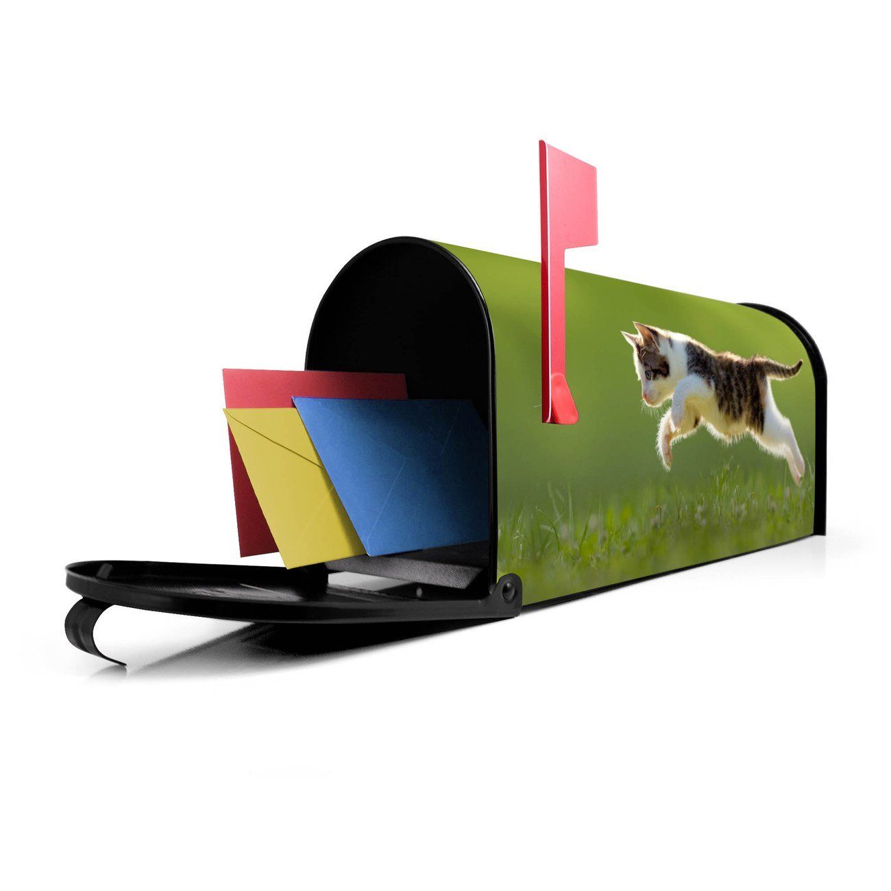 Katze cm Amerikanischer x (Amerikanischer USA), 17 aus Briefkasten Jagende Mississippi 51 Mailbox Briefkasten, 22 schwarz x banjado original