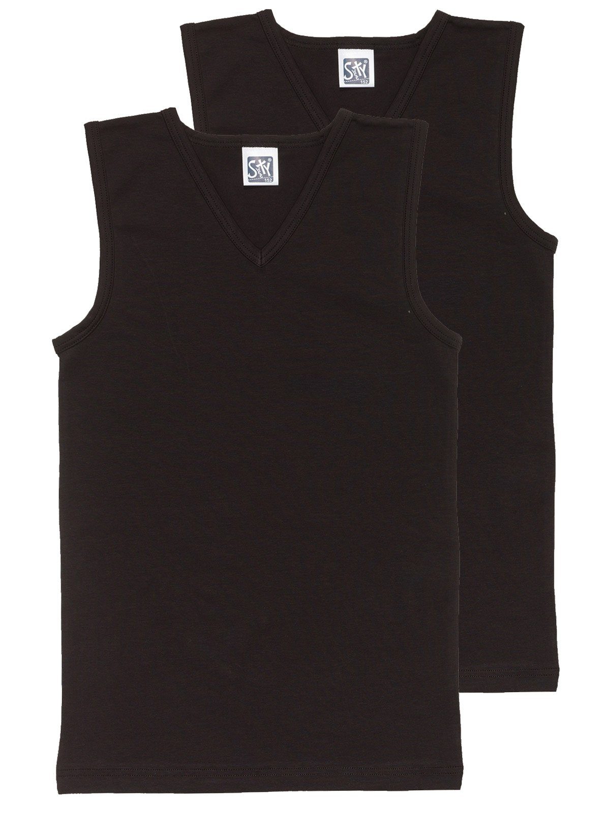 Knaben Markenqualität schwarz Sweety Sparpack 2er hohe Shirt (Spar-Set, Single Jersey Kids City for 2-St) Unterhemd