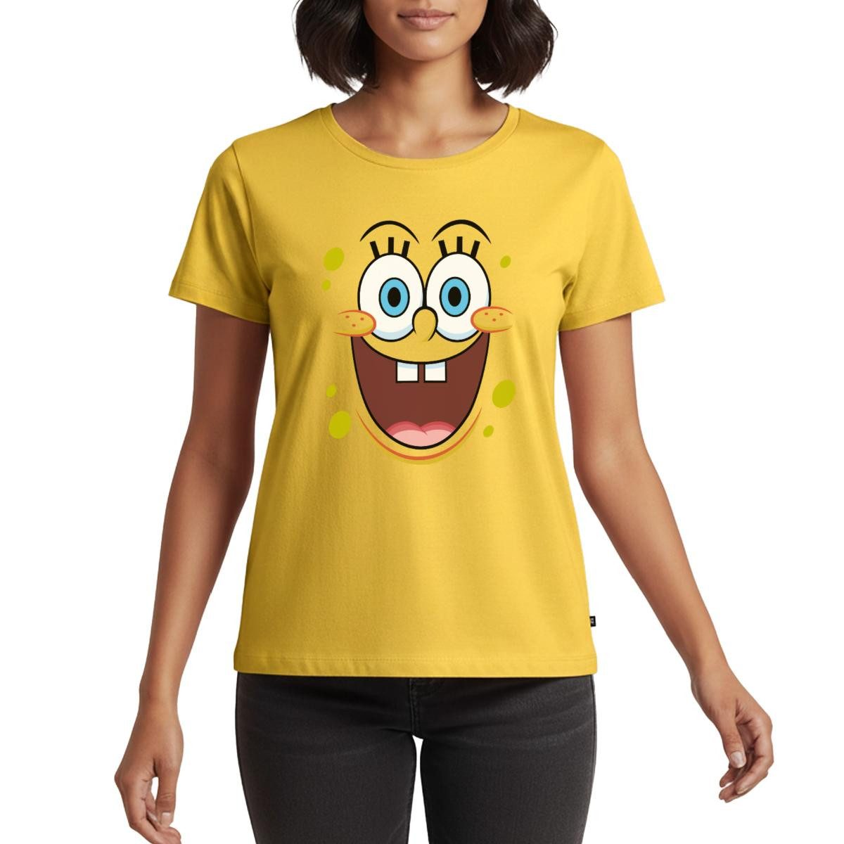 T-Shirt SpongeBob Schwammkopf Kostüm Karneval Frauen Premium T-Shirt