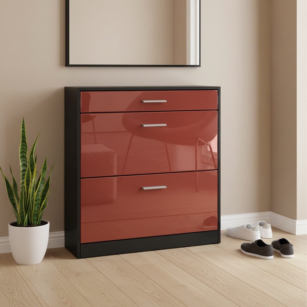 InnoFurn Schuhschrank Roma Schuhkipper (schmaler Flurschrank) Platzsparender Schuhkipper Flurschrank für Diele Flur Garderobe