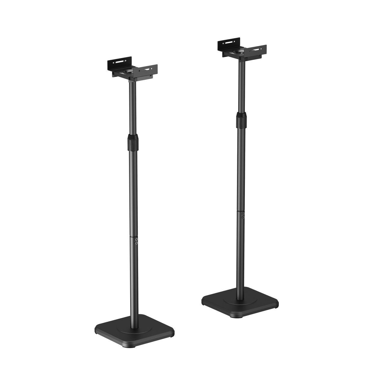 ARLI Lautsprecherständer Lautsprecher Ständer höhenverstellbar 853 – 1123 mm, (Spar-Set, 2-tlg., 2er Set, drehbar neigbar Kabelmanagement freistehend schwarz)