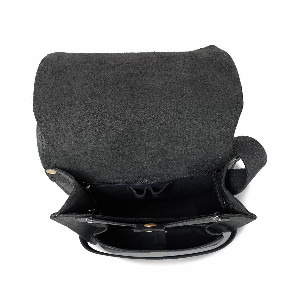 Jahn-Tasche Schultertasche Kleine Umhängetasche A5 Hoch-Format, Leder Schwarz, Jahn-Tasche 684