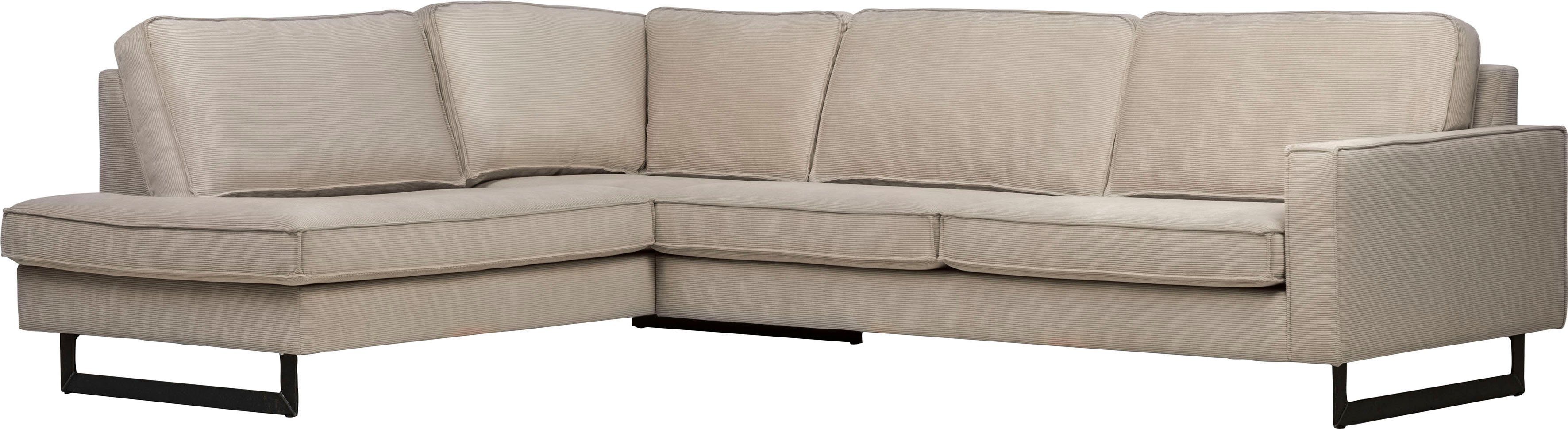 Coltar Places of Style Pinto, 290 cm, pouf stanga/dreapta, snur, snur fin, piele luxoasa din microfibra si chenilia