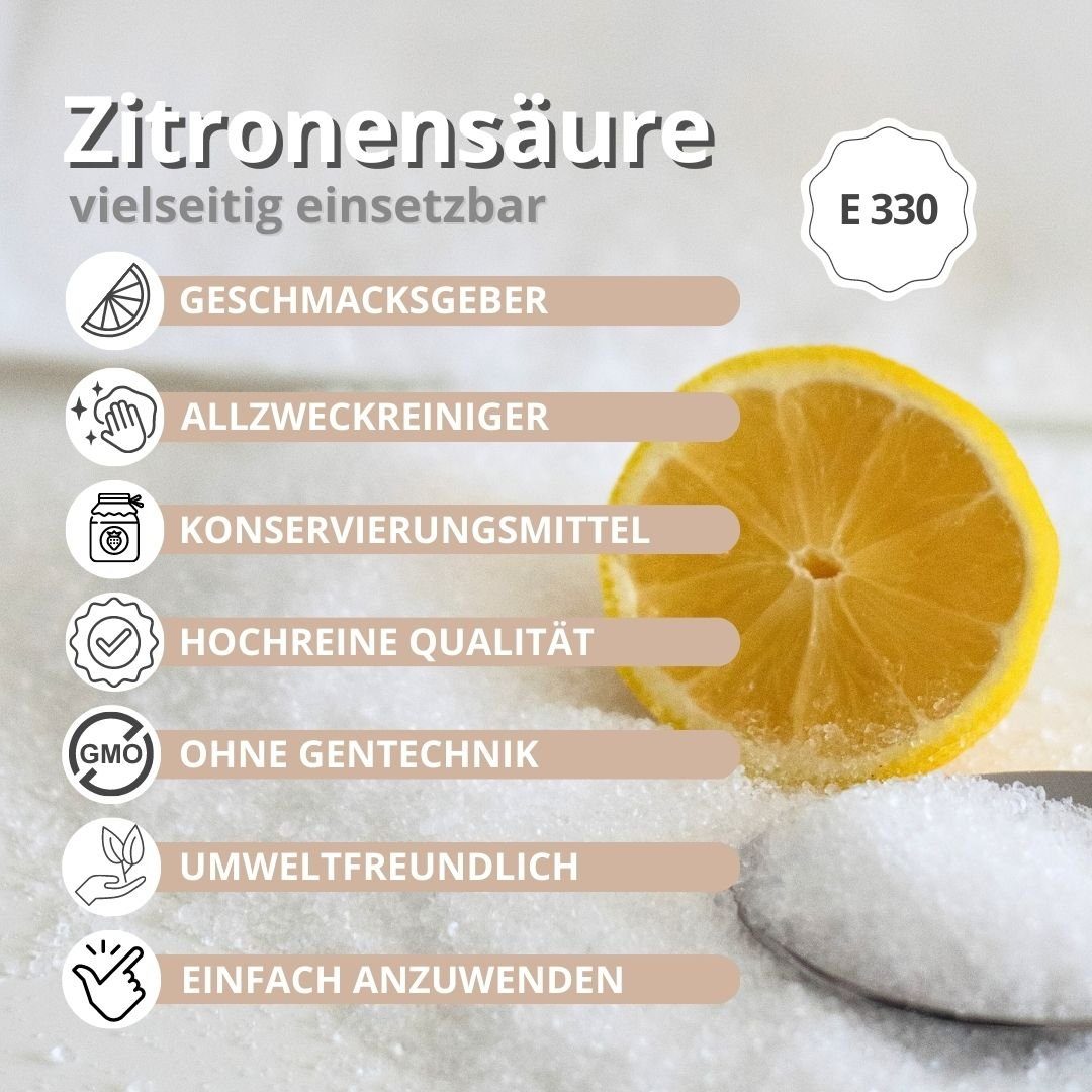 Thumbnail - DistrEbution Zitronensäure Monohydrat E 330, 8 - 80 Mesh Zitronenreiniger