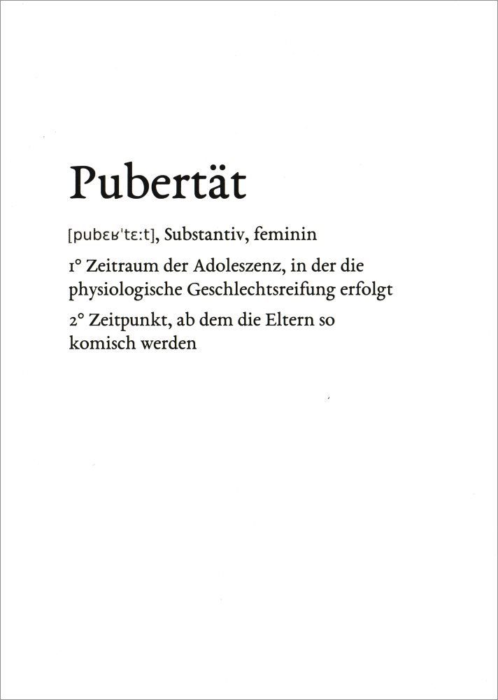 Postkarte Lexikarte "Pubertät" | Grußkarten