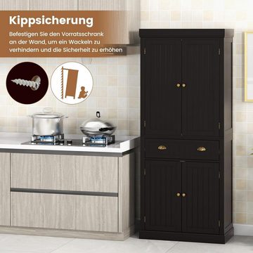 KOMFOTTEU Buffet Küchenschrank mit 4 Türen, 76 x 40 x 183cm