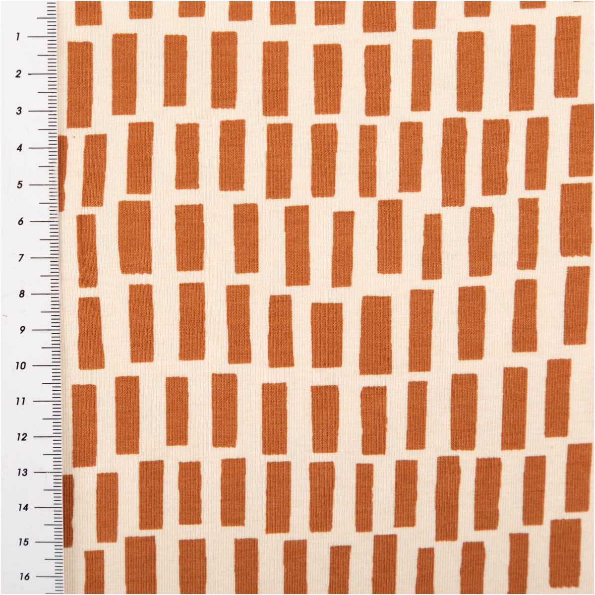 SCHÖNER LEBEN. Stoff Jersey Stoff Meterware Bio Baumwolljersey Streifen natur braun 148cm, allergikergeeignet