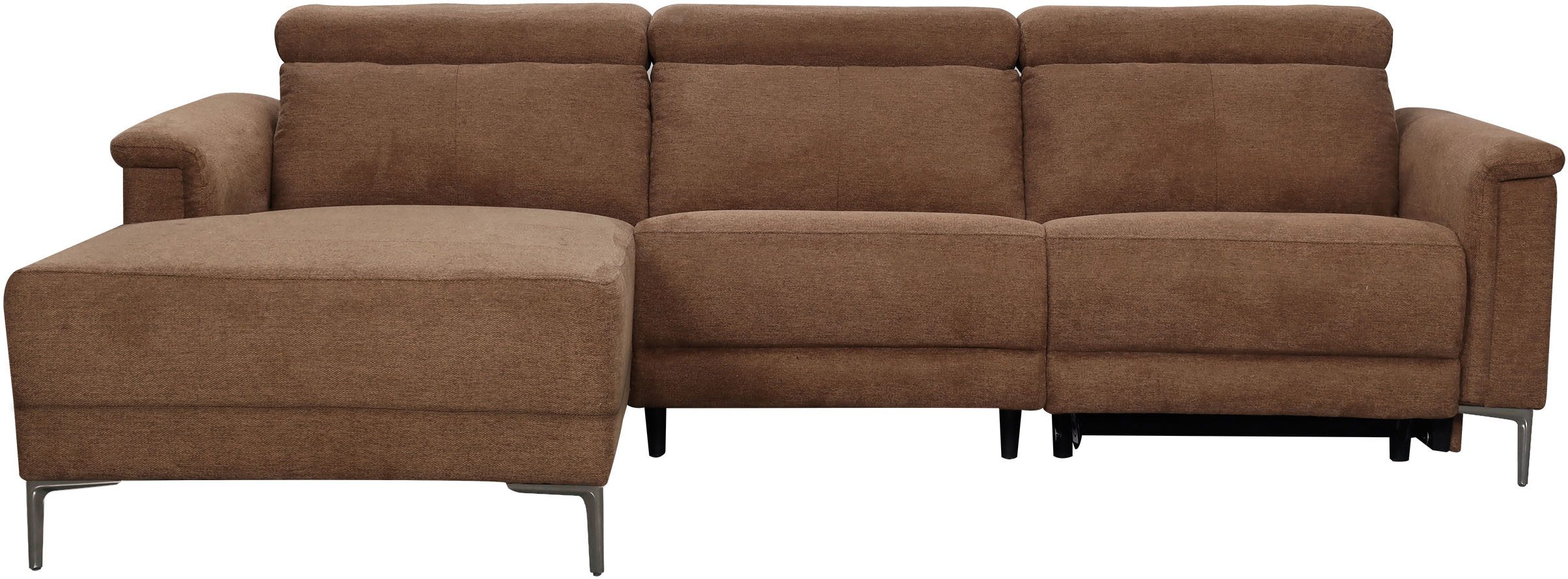 OTTO home Ecksofa LUND, Struktur-Bezug, L-Form, 261cm, man. /elektr. Relaxfunktion, auch mit USB A/C-Anschluss sowie Kopfteilverstellung