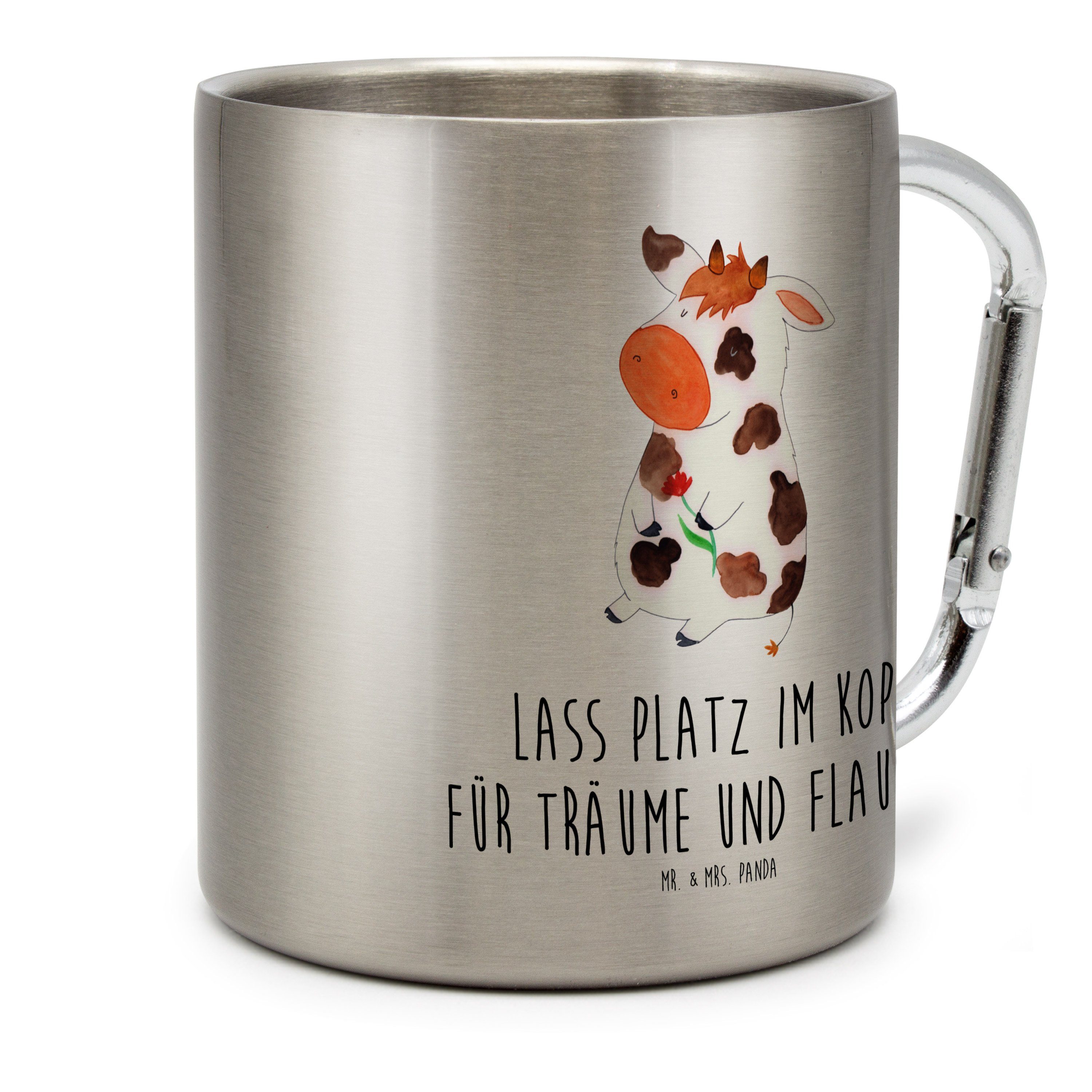 Mr. & Mrs. Panda Tasse Kuh, Thermobecher, Transparent, Träume, thermotasse, Thermobecher, Ho, Edelstahl, Isolierbecher Edelstahl isoliertasse Campingbecher
