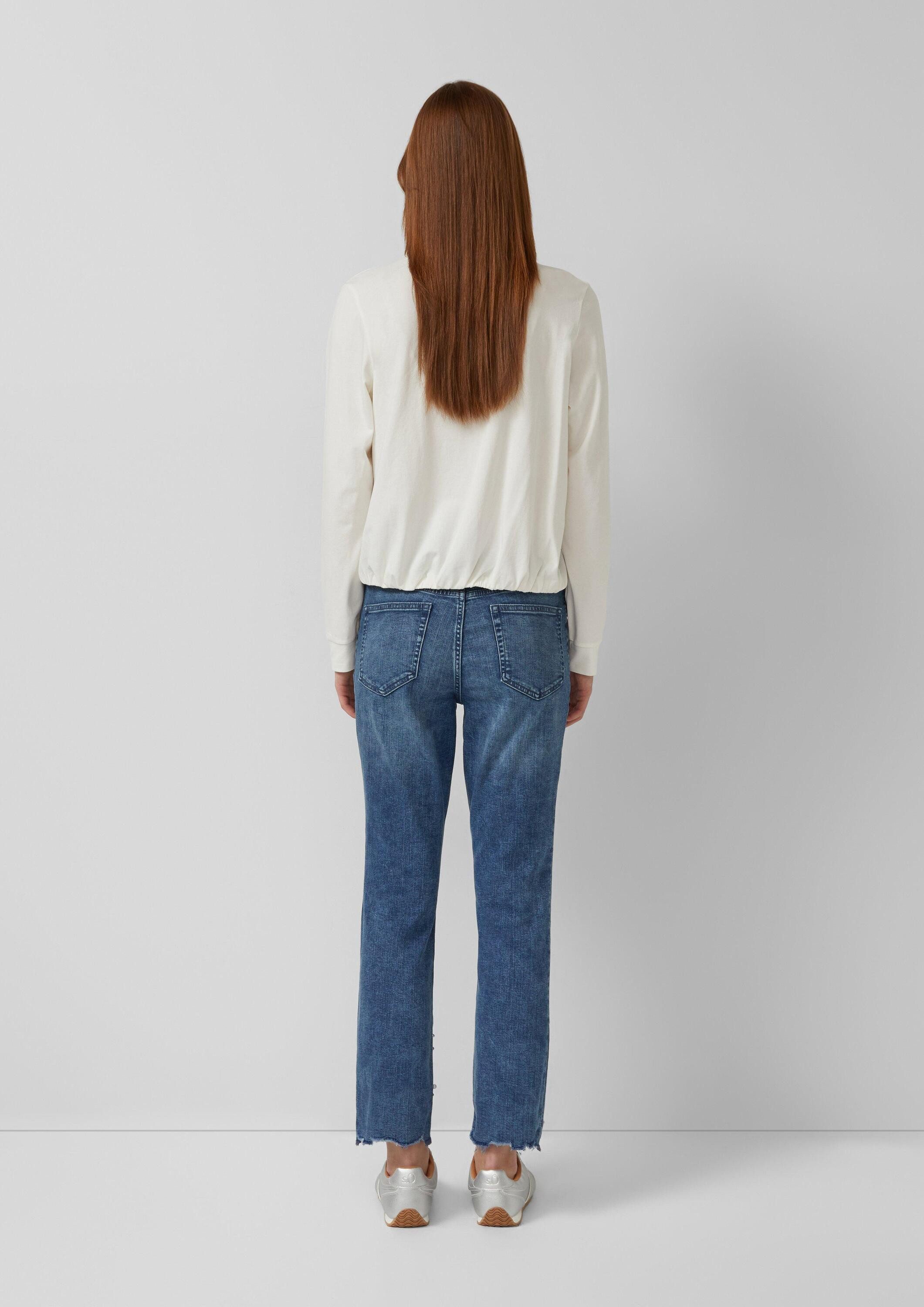 s.Oliver Slim-fit-Jeans Jeans-Hose BETSY Ankle-Jeans Betsy / Slim Fit / Mid Rise / Slim Leg / Perlendetail