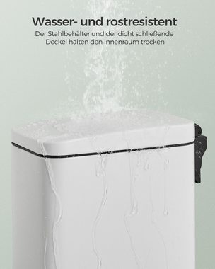 SONGMICS Kosmetikeimer, Kosmetikeimer und Toilettenbürsten Set, 10 Liter, Mülleimer Bad