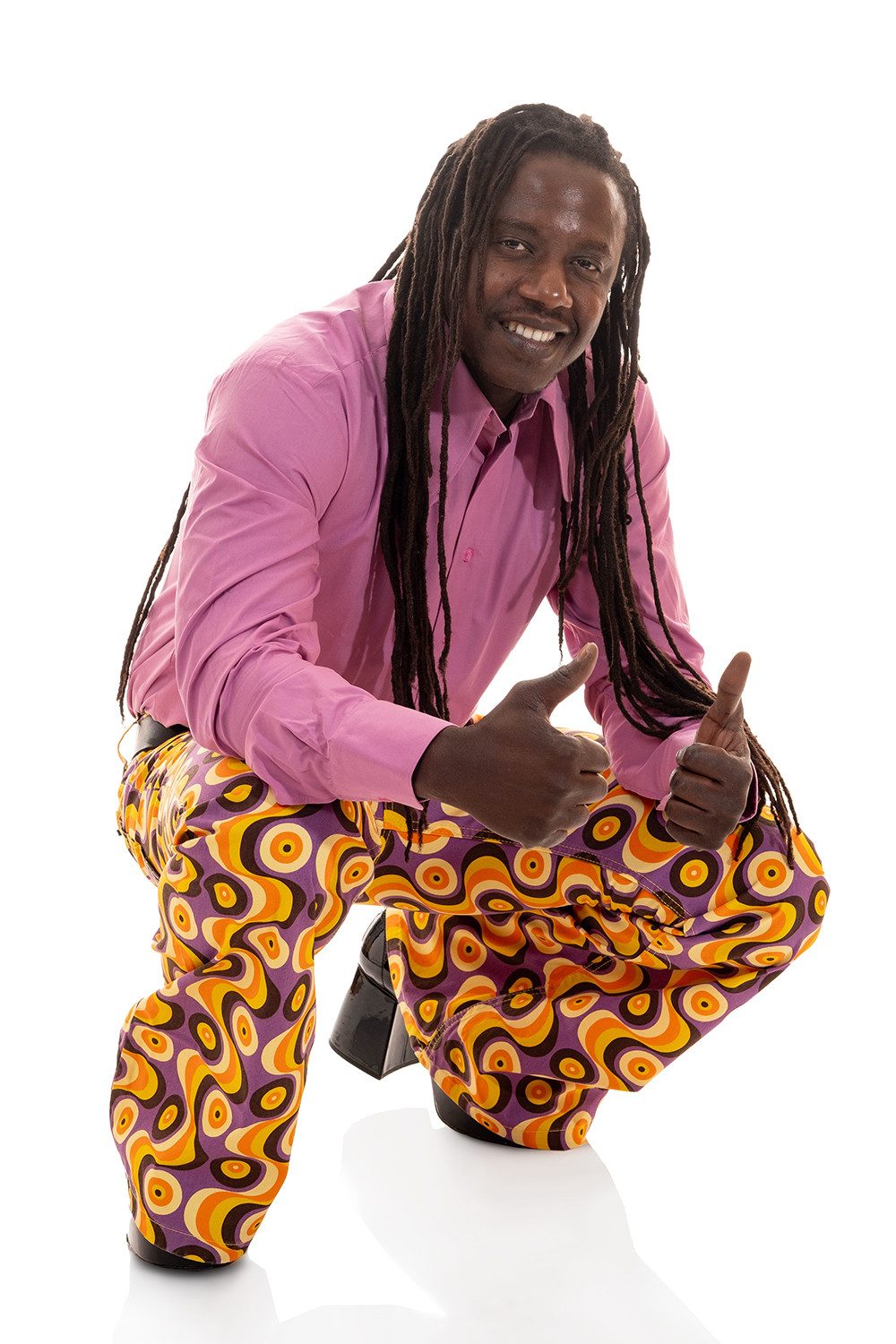 Comycom Schlaghose Herren STAR WAVES violett gelb