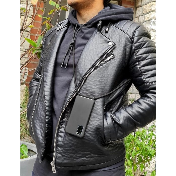 MyGadget Handyhülle Handykette für Samsung Galaxy S20 TPU Hülle mit Band - Handyhülle mit Handyband zum Umhängen Kordel Schnur Case Schutzhülle - Schwarz