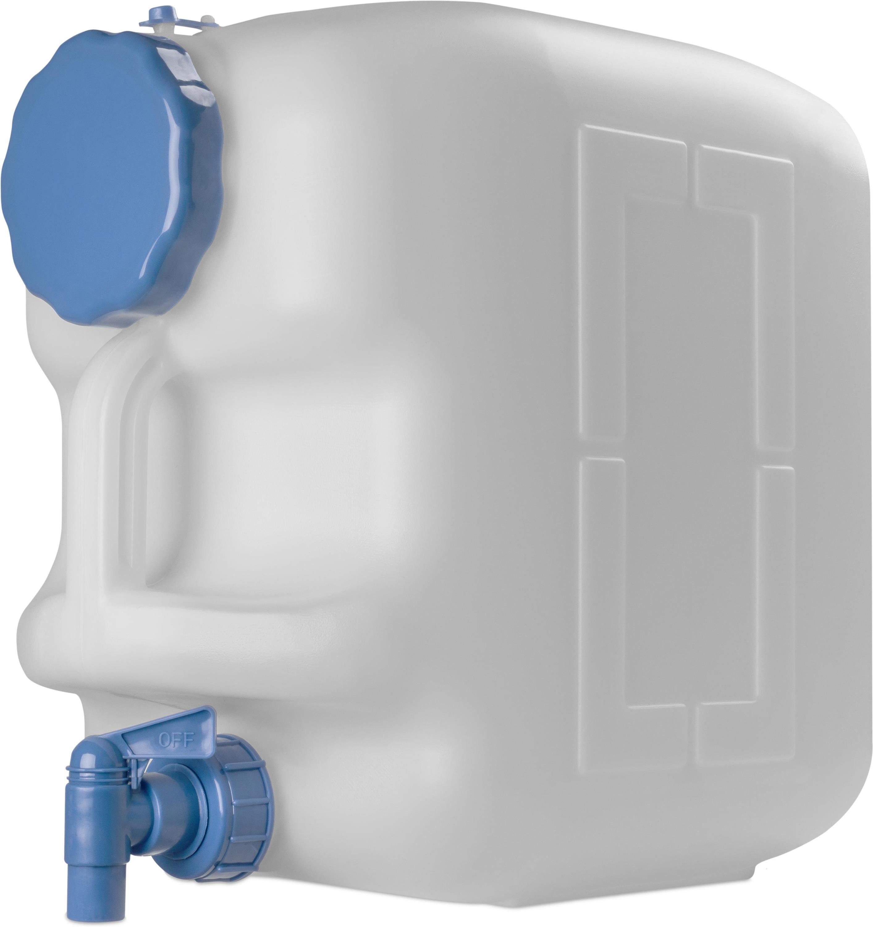 Hahn normani Camping-Kanister Wassertank - Dispenser (1 Lebensmittelecht 23 Liter Kanister HD-PE Trinkwasserbehälter Wasserkanister mit St),
