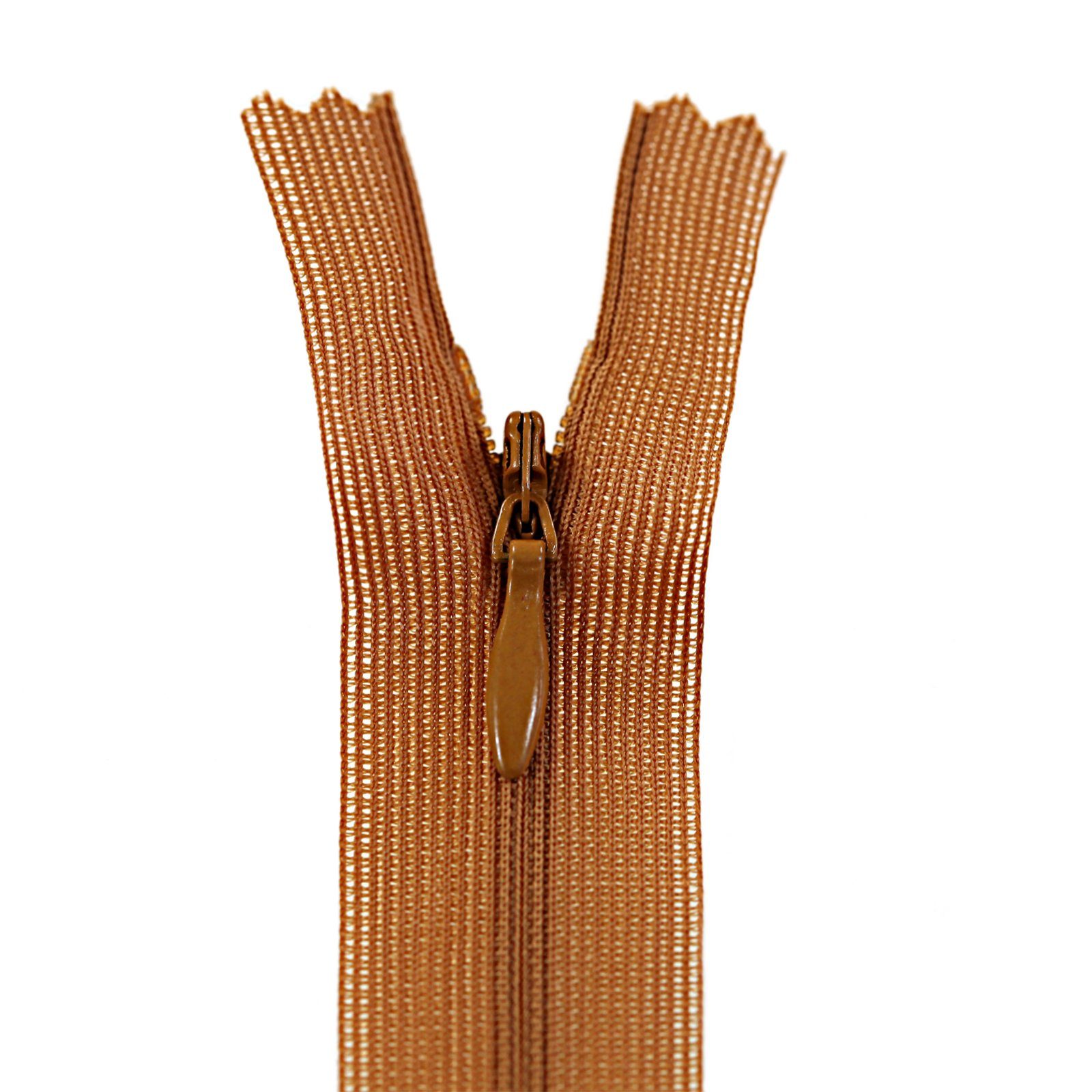 maDDma Reißverschluss 1 Reißverschluss spiral verdeckt 20cm, unteilbar, unsichtbar, 284 brown gold