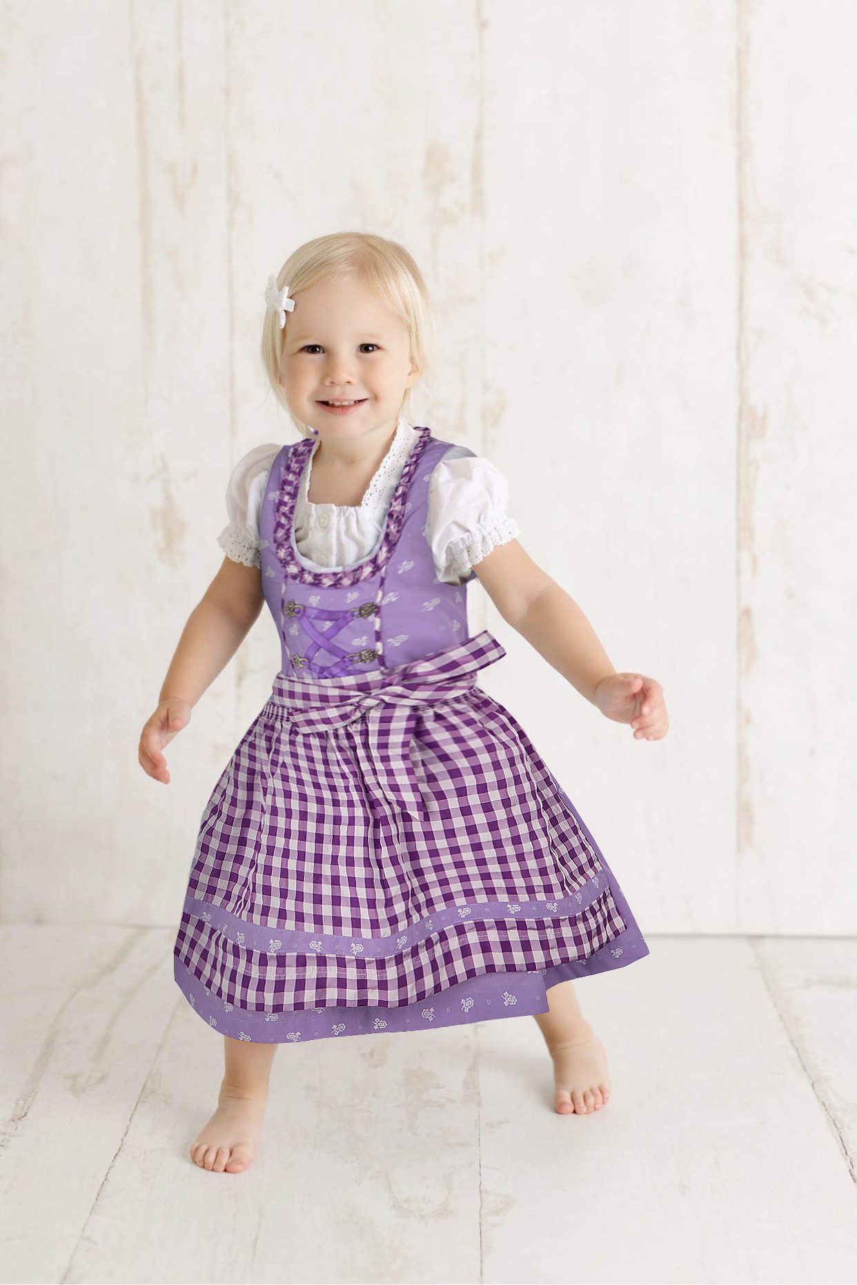 Ramona Lippert Dirndl Chrissi lila Kinderdirndl mit Bluse Mädchen