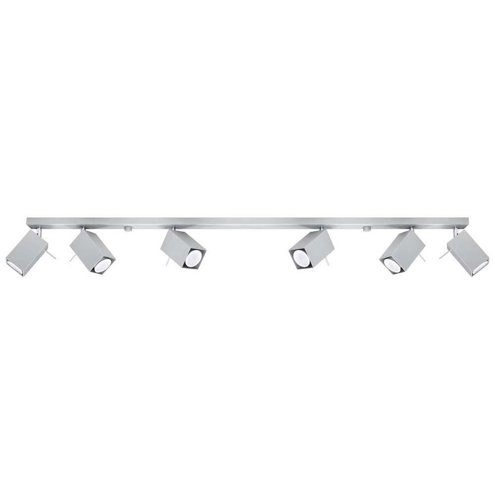 SOLLUX lighting LED Deckenspot, Leuchtmittel nicht inklusive, Deckenleuchte Deckenlampe Verstellbare Spots Grau L 120 cm Wohnzimmer