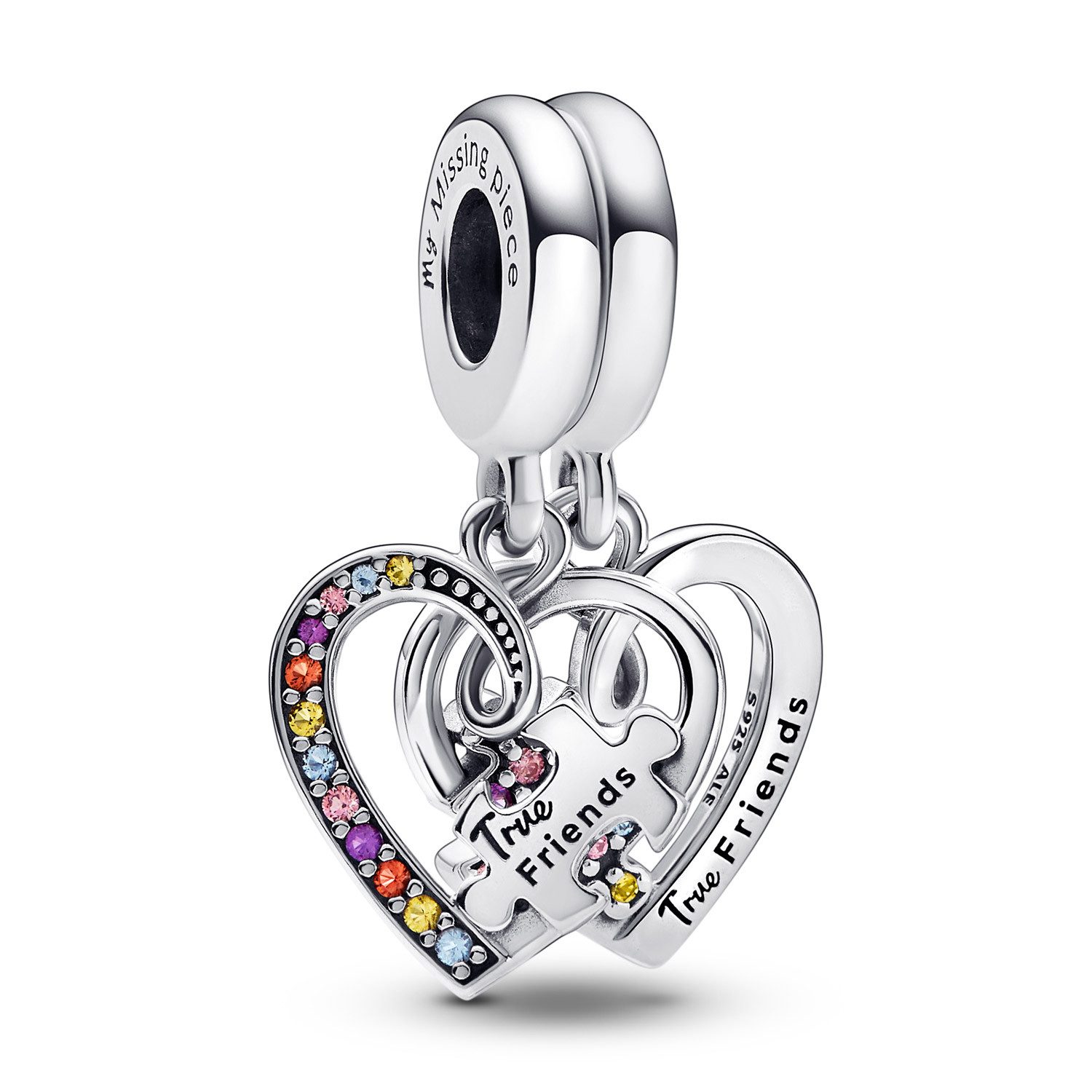 Herzanhänger Charm- Herzen mit Puzzleteilen