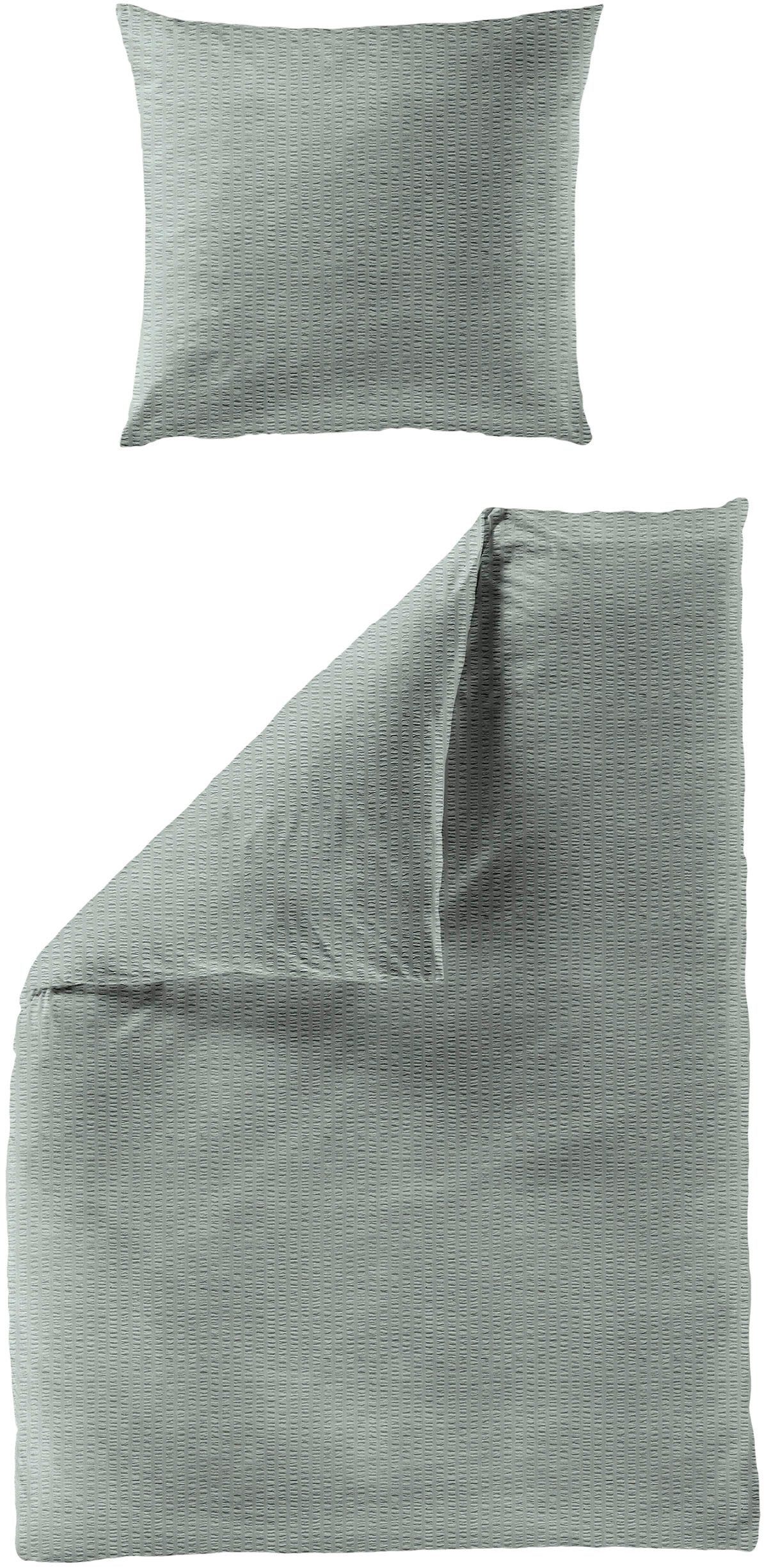 BIERBAUM Bettwäsche Chic Uni, Seersucker, 2 günstig online kaufen