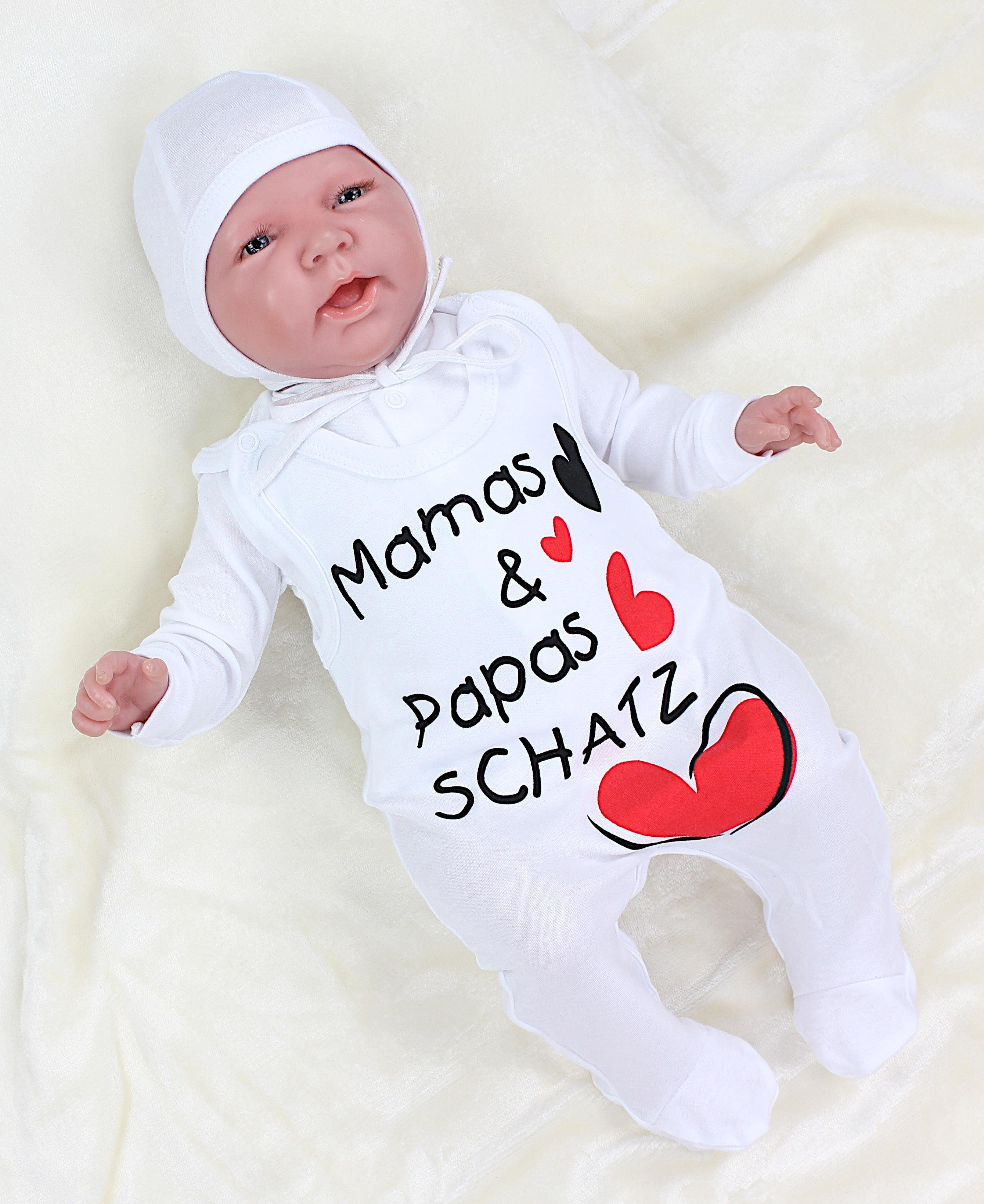 Baby teilig Erstausstattung Mamas 11 Papas - Bekleidungsset Unisex Erstausstattungspaket TupTam Schatz Weiß TupTam