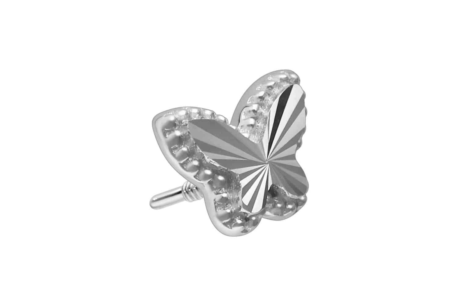 Piercing-Set 14 Karat Gold Schraubaufsatz mit Außengewinde SCHMETTERLING