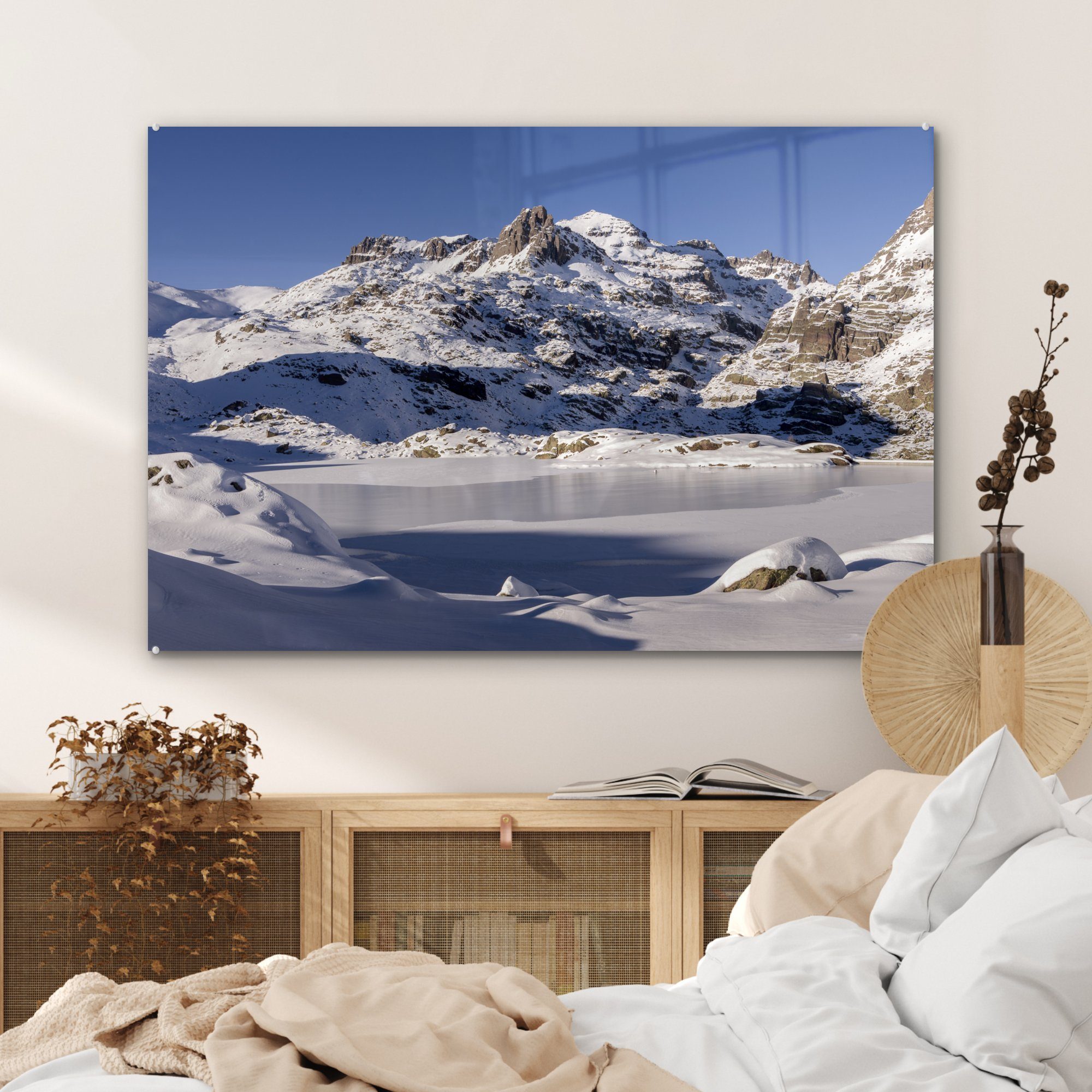 Acrylglasbilder im (1 Wohnzimmer Schlafzimmer Mercantour-Nationalpark St), Acrylglasbild Europa, Winterlandschaft MuchoWow & in