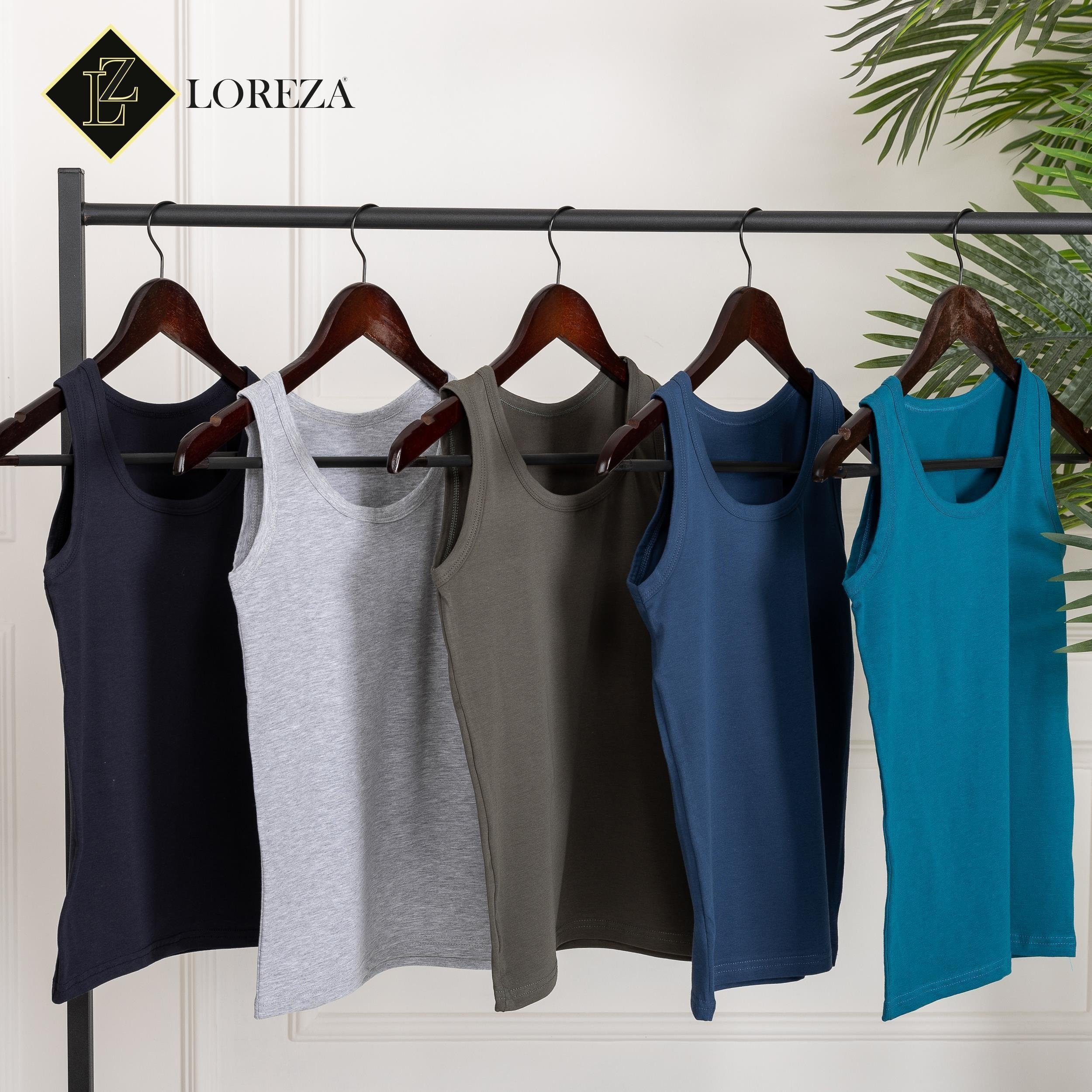 LOREZA Unterhemd 5er Set Jungen Unterhemden - Basics - Bunt (Spar-Packung, 5-St., 5er Pack)