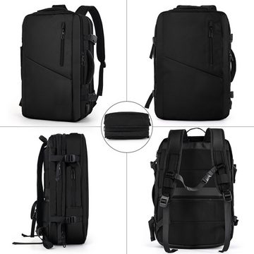 TAN.TOMI Laptoprucksack 50L Reiserucksack Herren groß mit Nassfach & Laptopfach 17 Zoll, Erweiterbarer Handgepäck Business 30-50L für Ferien Wandern Reise