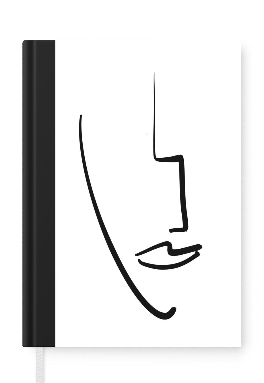 MuchoWow Notizbuch Frau - Gesicht - Lippen, Notebook, Notizblock a5, Tagebuch, Journal Liniert
