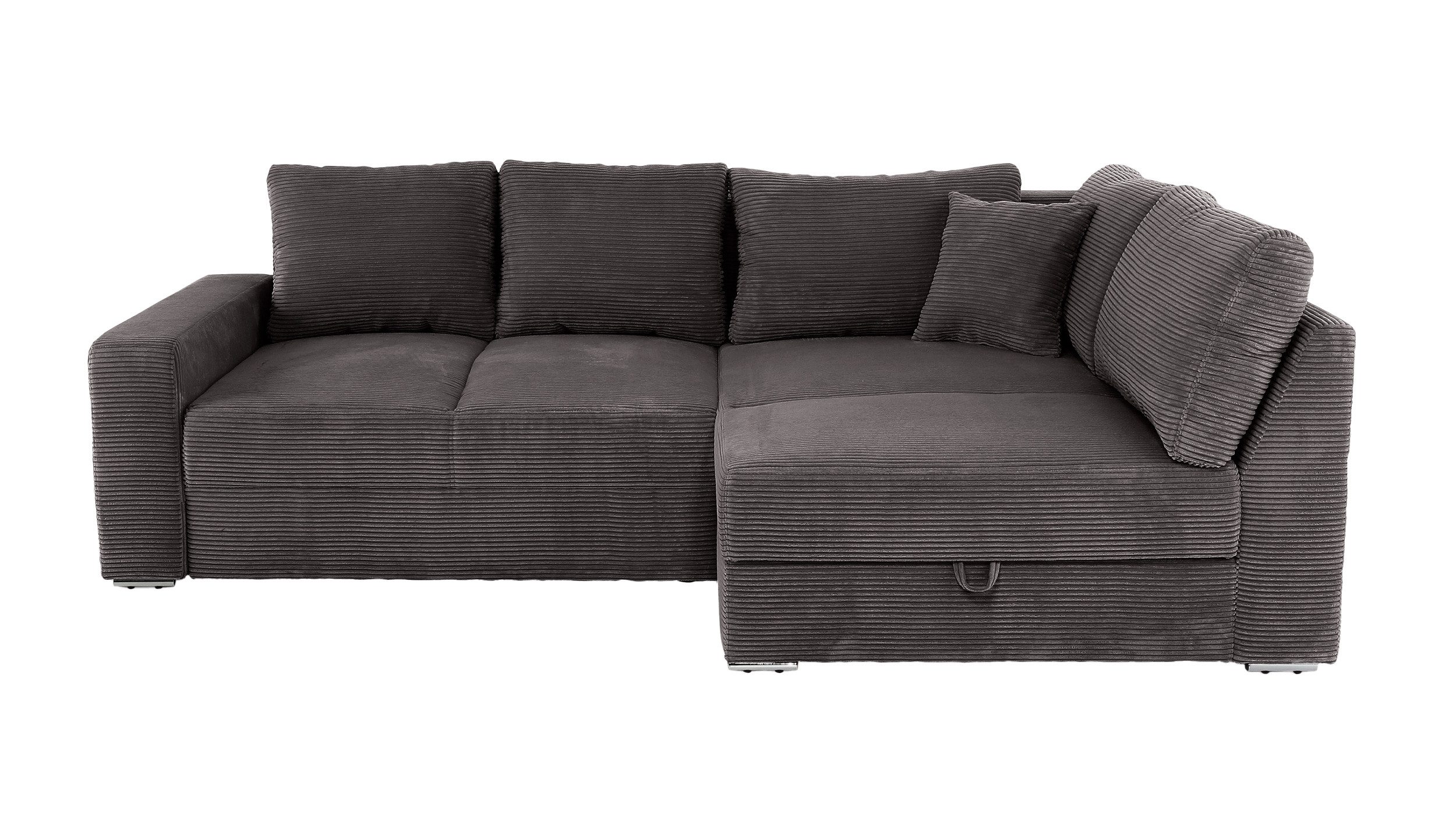 Massivart® Ecksofa JANIS Cord dunkelgrau / günstig online kaufen